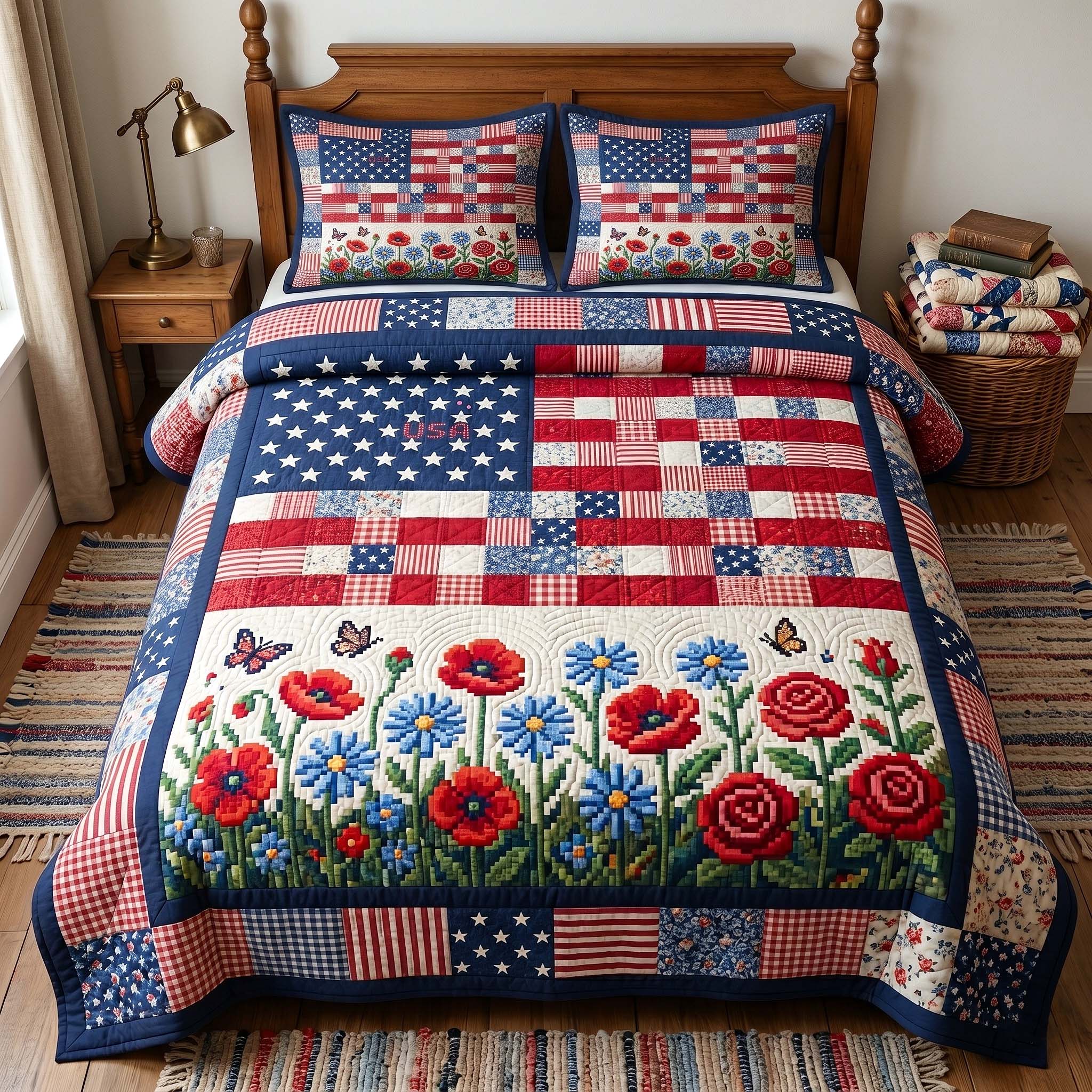 Heritage Patch 3-Piece Quilted Bedding Set GFTOTP18883