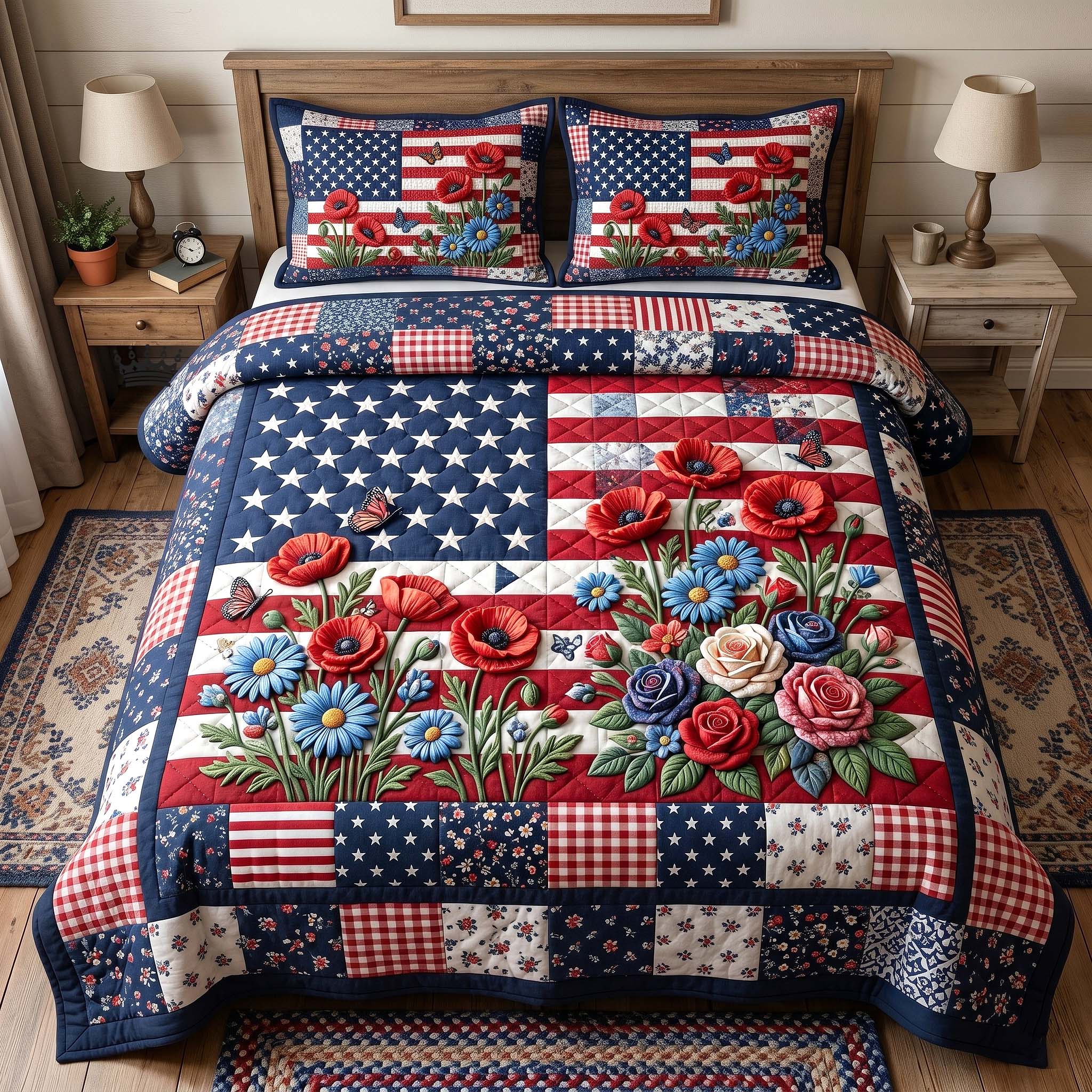 Heritage Patch 3-Piece Quilted Bedding Set GFTOTP18884