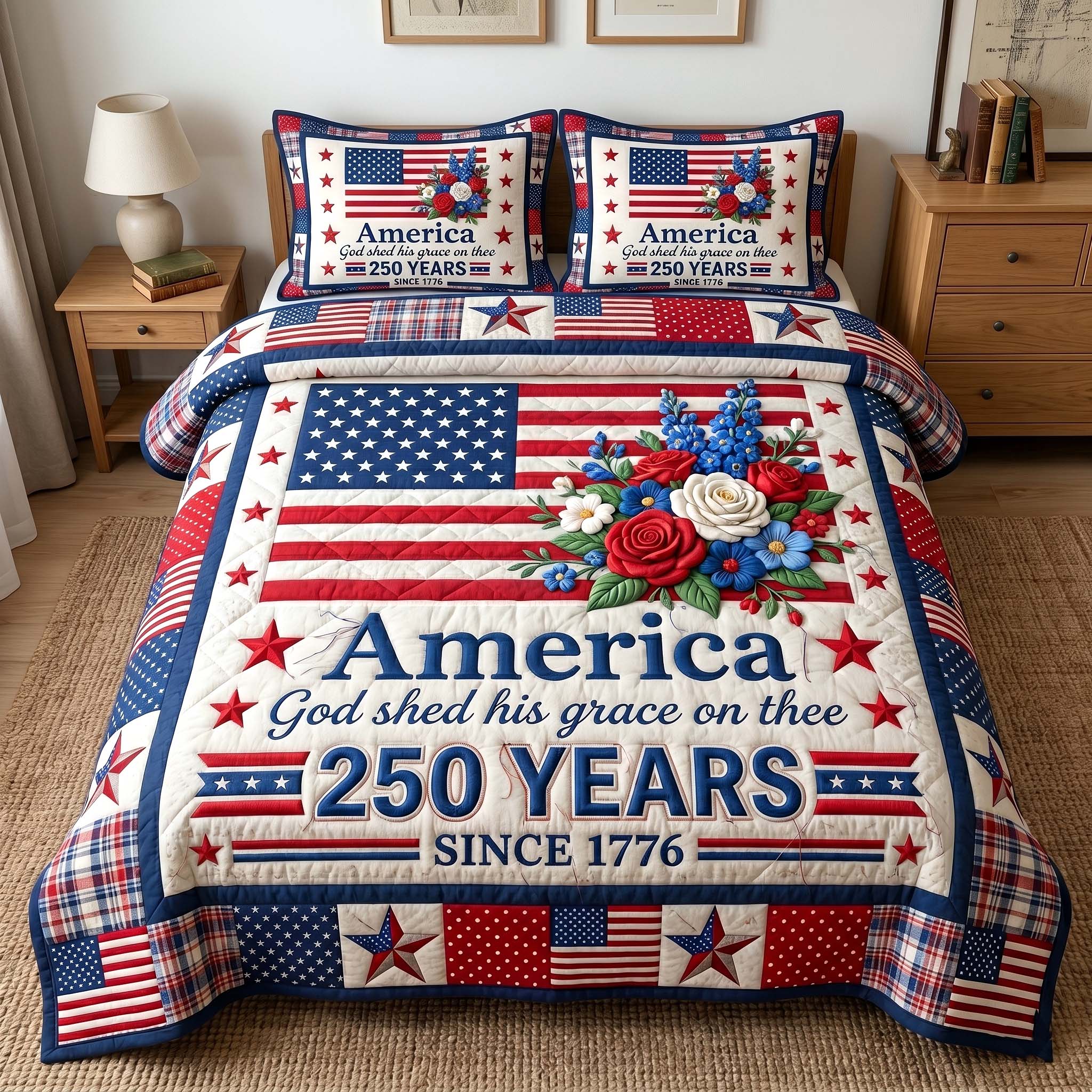 Heritage Patch 3-Piece Quilted Bedding Set GFTOTP18887
