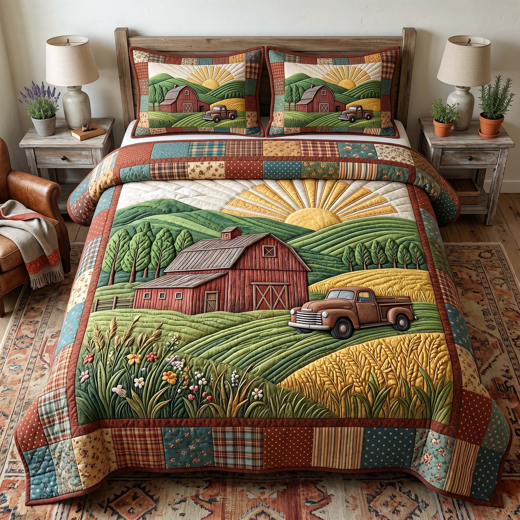 Farmhouse Charm 3-Piece Quilted Bedding Set GFTOTP18888