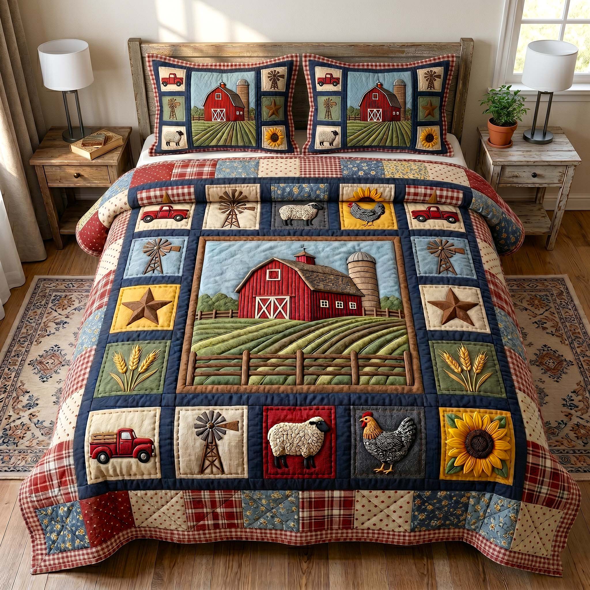 Farmhouse Charm 3-Piece Quilted Bedding Set GFTOTP18889