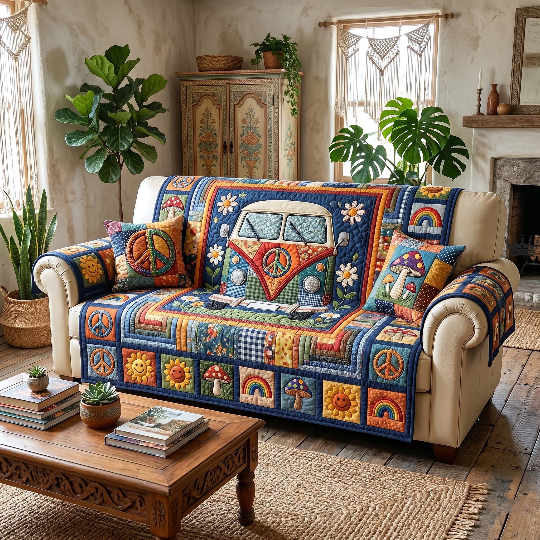 Hippie Patchwork Quilted Sofa Cover GFTOTP18904