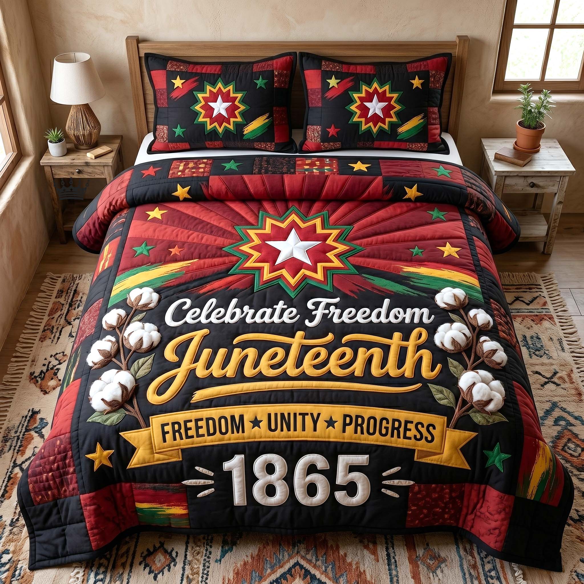 Melanin Legacy 3-Piece Quilted Bedding Set GFTOTP18984
