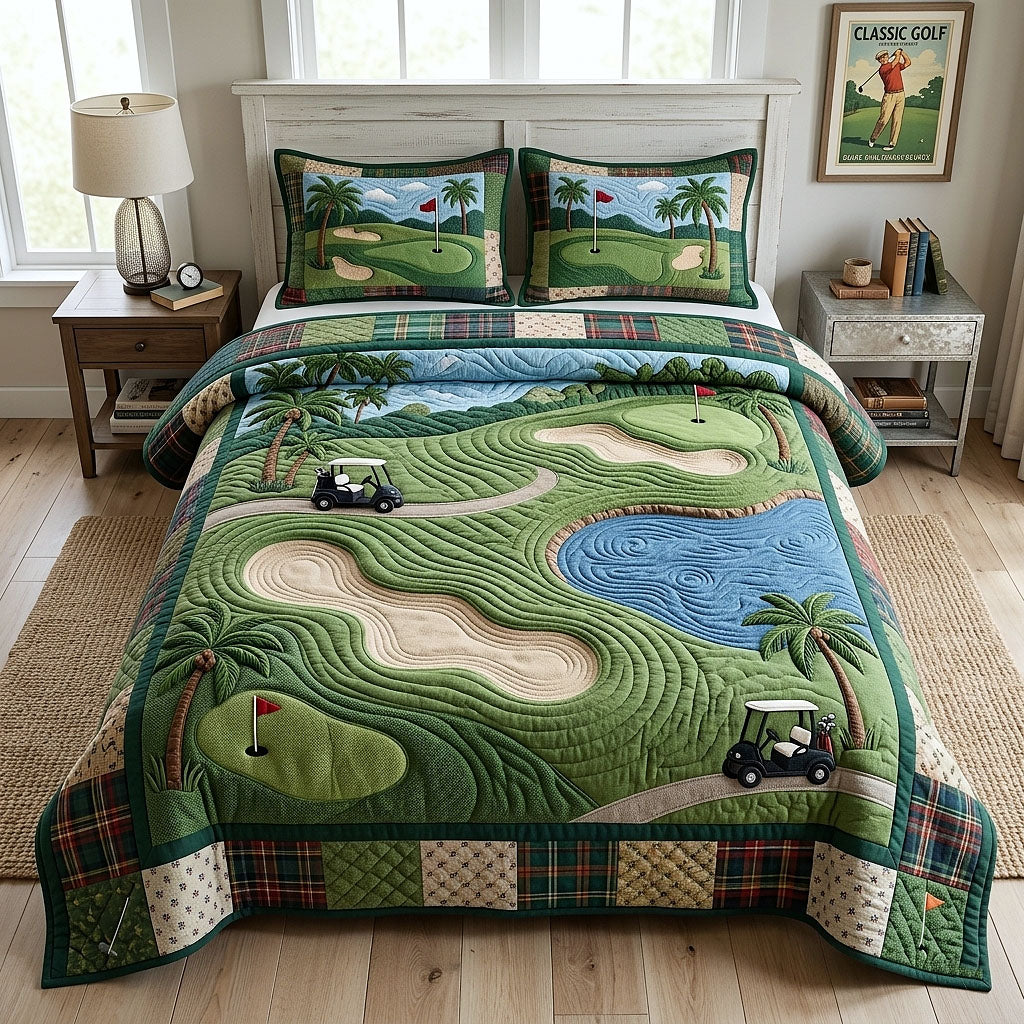 Fairway Club 3-Piece Quilted Bedding Set GFTOTP18987