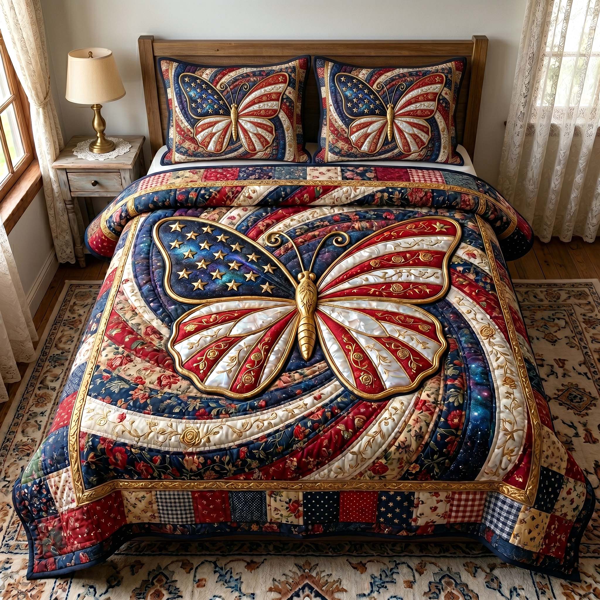 Liberty Garden 3-Piece Quilted Bedding Set GFTOTP19011