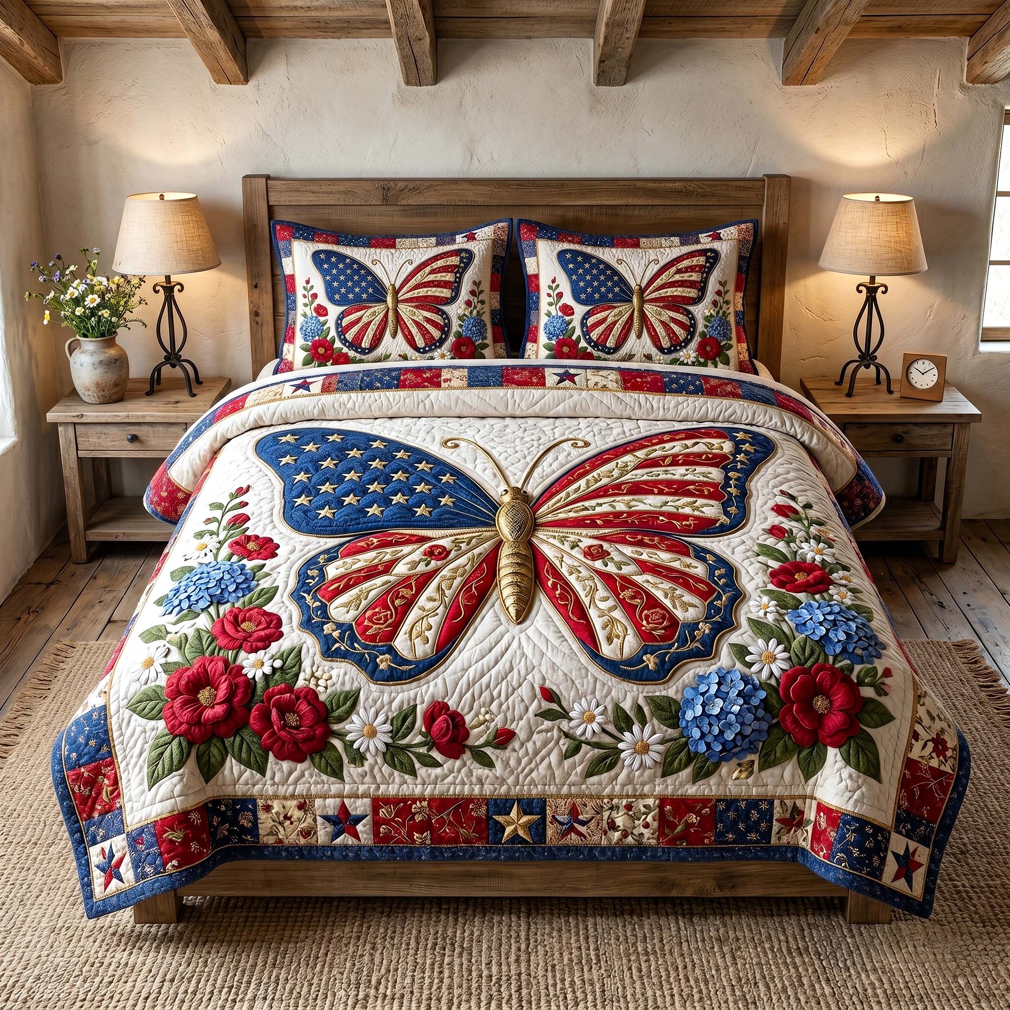 Liberty Garden 3-Piece Quilted Bedding Set GFTOTP19012