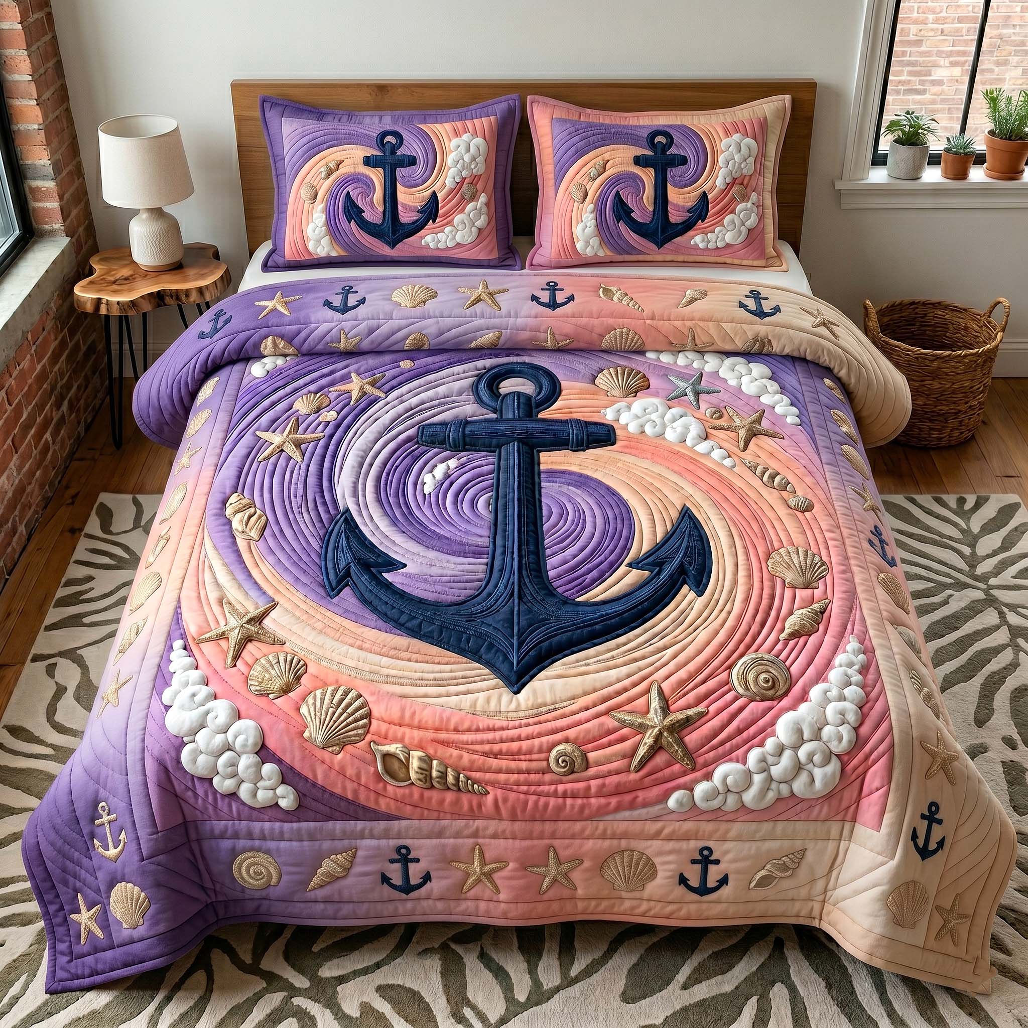 Anchor Breeze 3-Piece Quilted Bedding Set GFTOTP19088