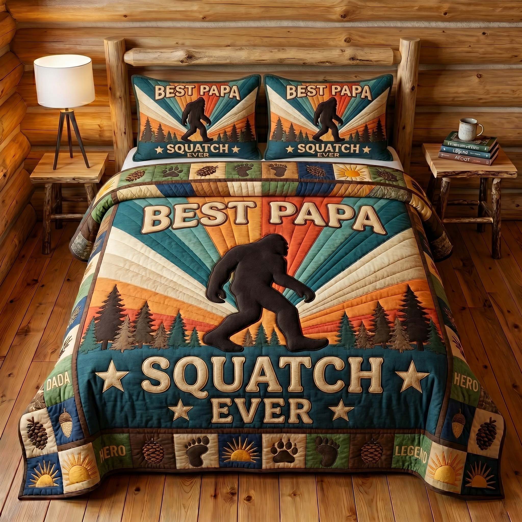 Sasquatch Dad 3-Piece Quilted Bedding Set GFTOTP19203