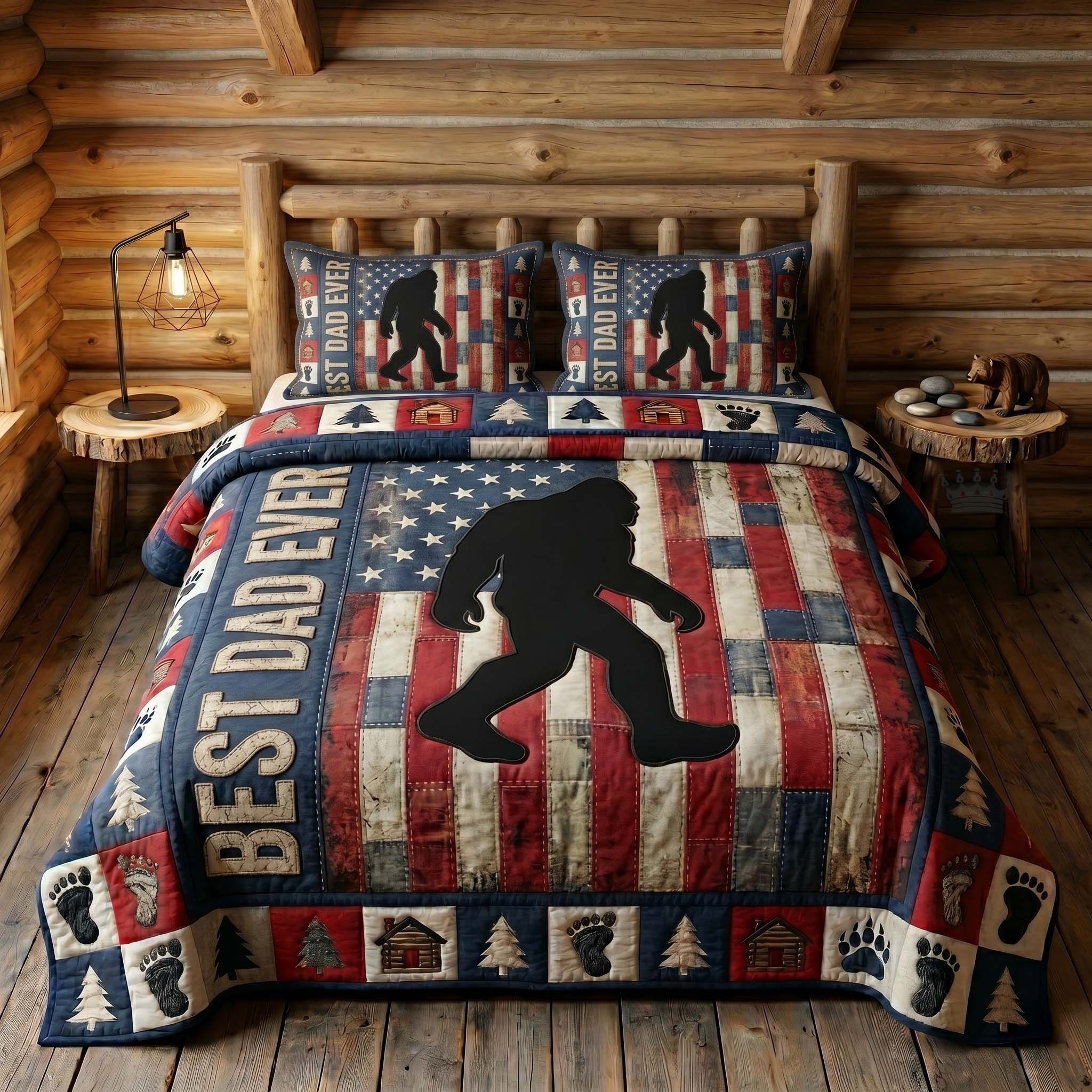 Sasquatch Dad 3-Piece Quilted Bedding Set GFTOTP19204