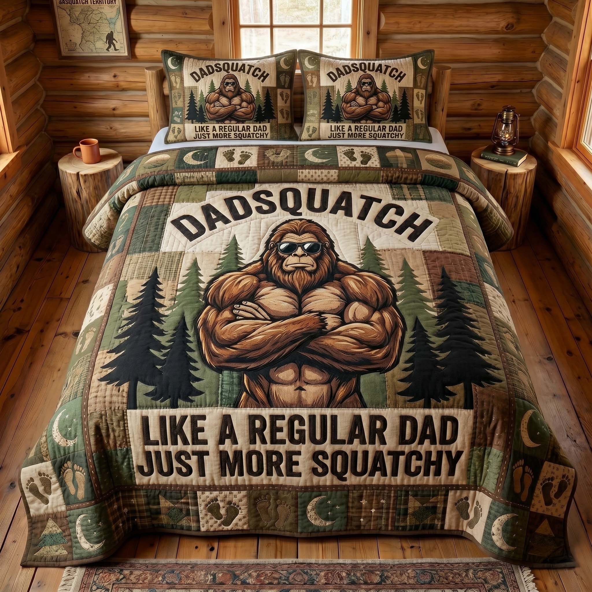 Sasquatch Dad 3-Piece Quilted Bedding Set GFTOTP19205