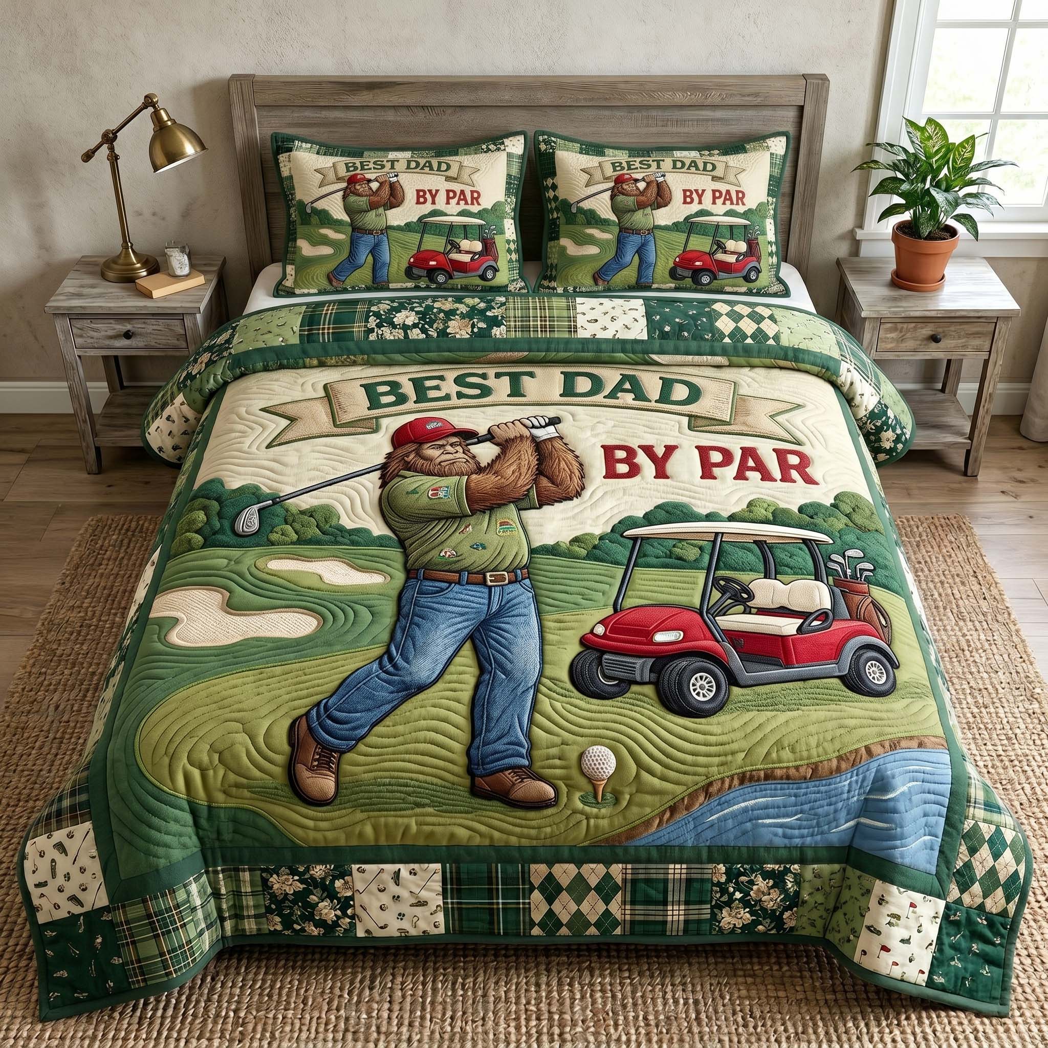 Sasquatch Dad 3-Piece Quilted Bedding Set GFTOTP19206