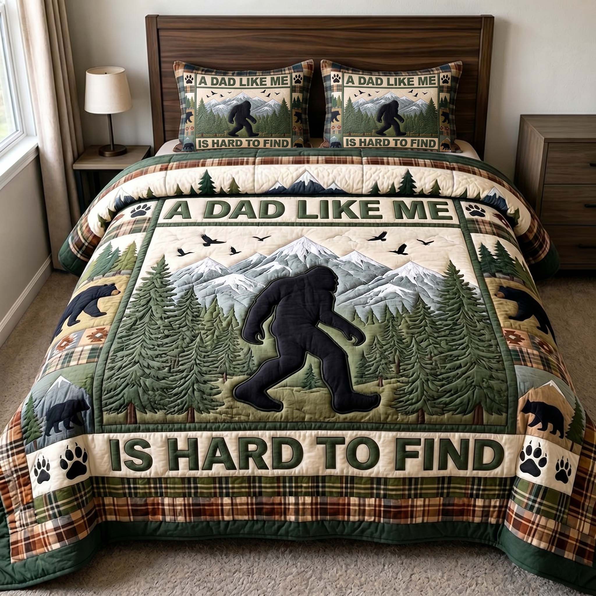 Sasquatch Dad 3-Piece Quilted Bedding Set GFTOTP19207