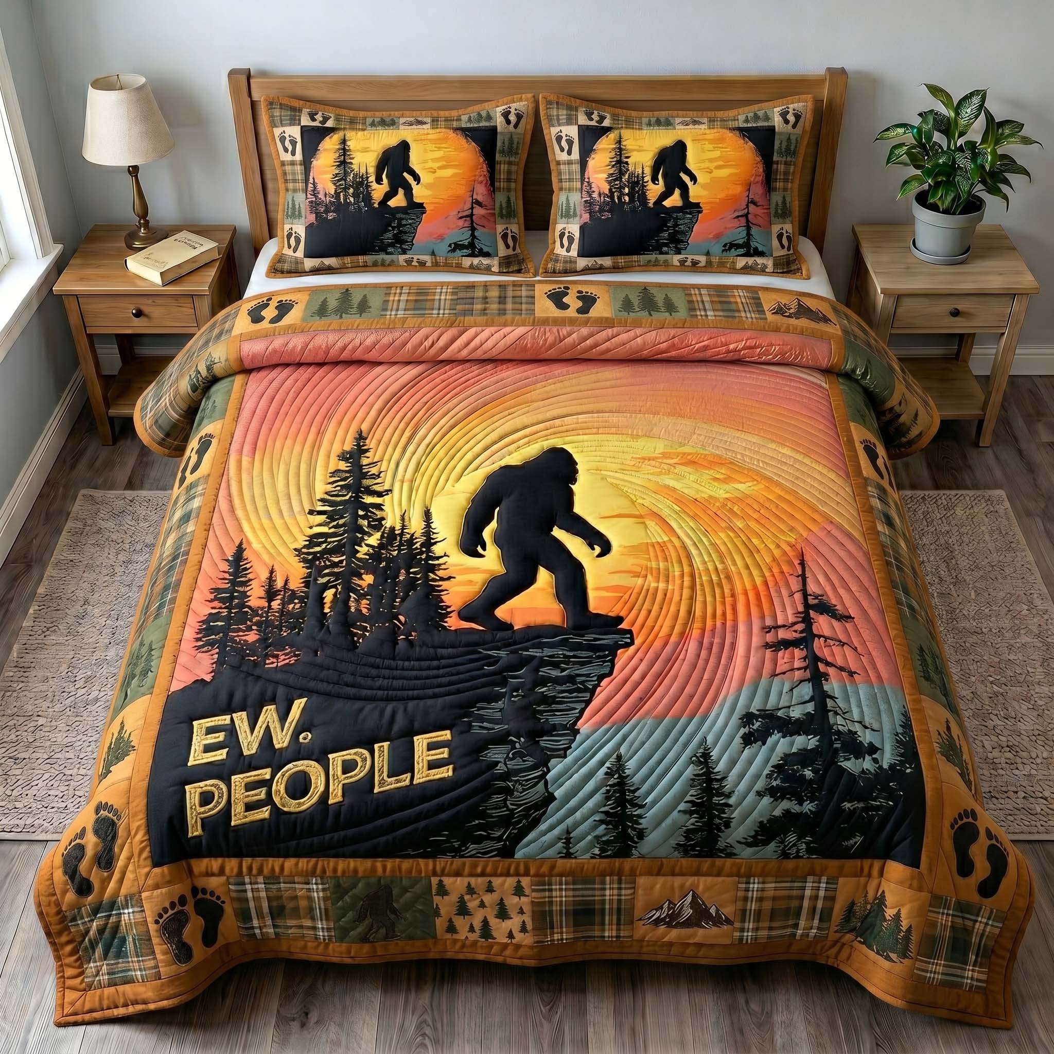 Mystic Sasquatch 3-Piece Quilted Bedding Set GFTOTP19209