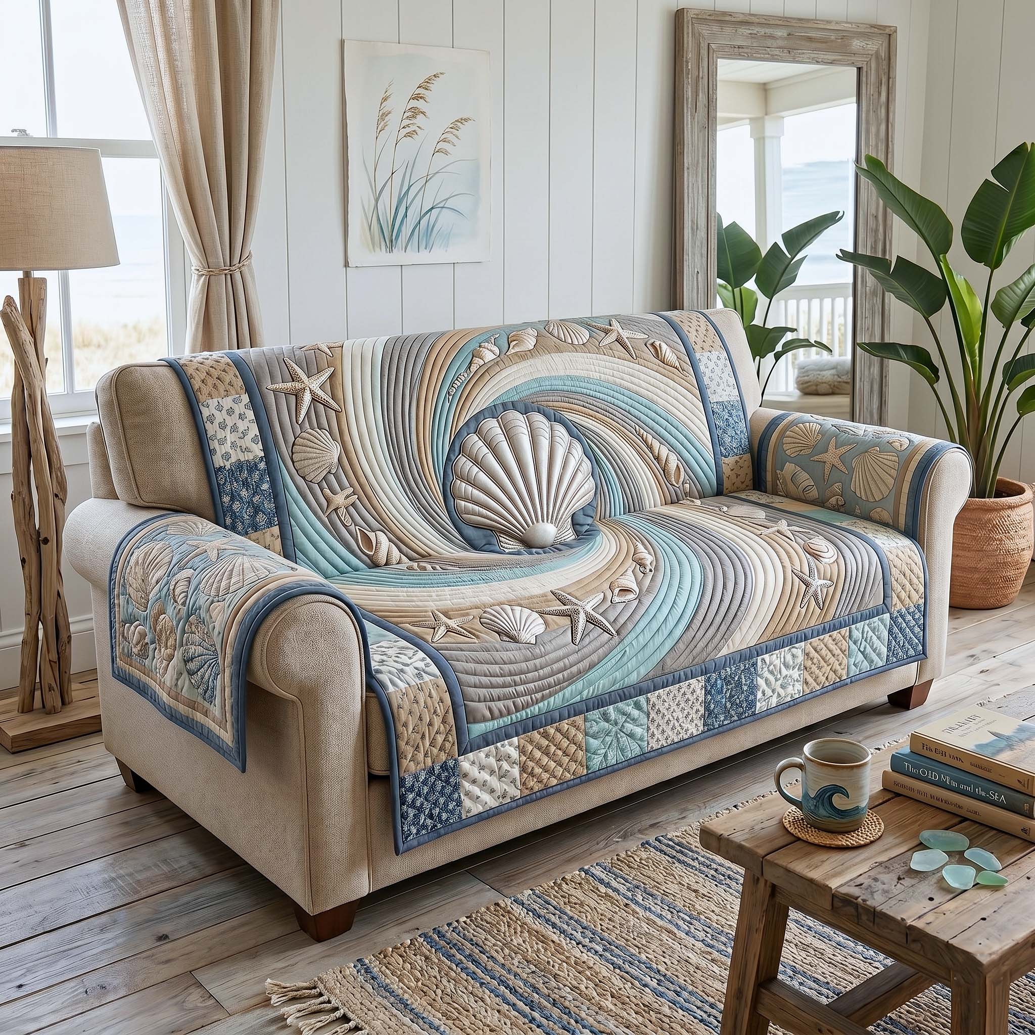 Coastal Whisper Quilted Sofa Cover GFTOTP18721 C5