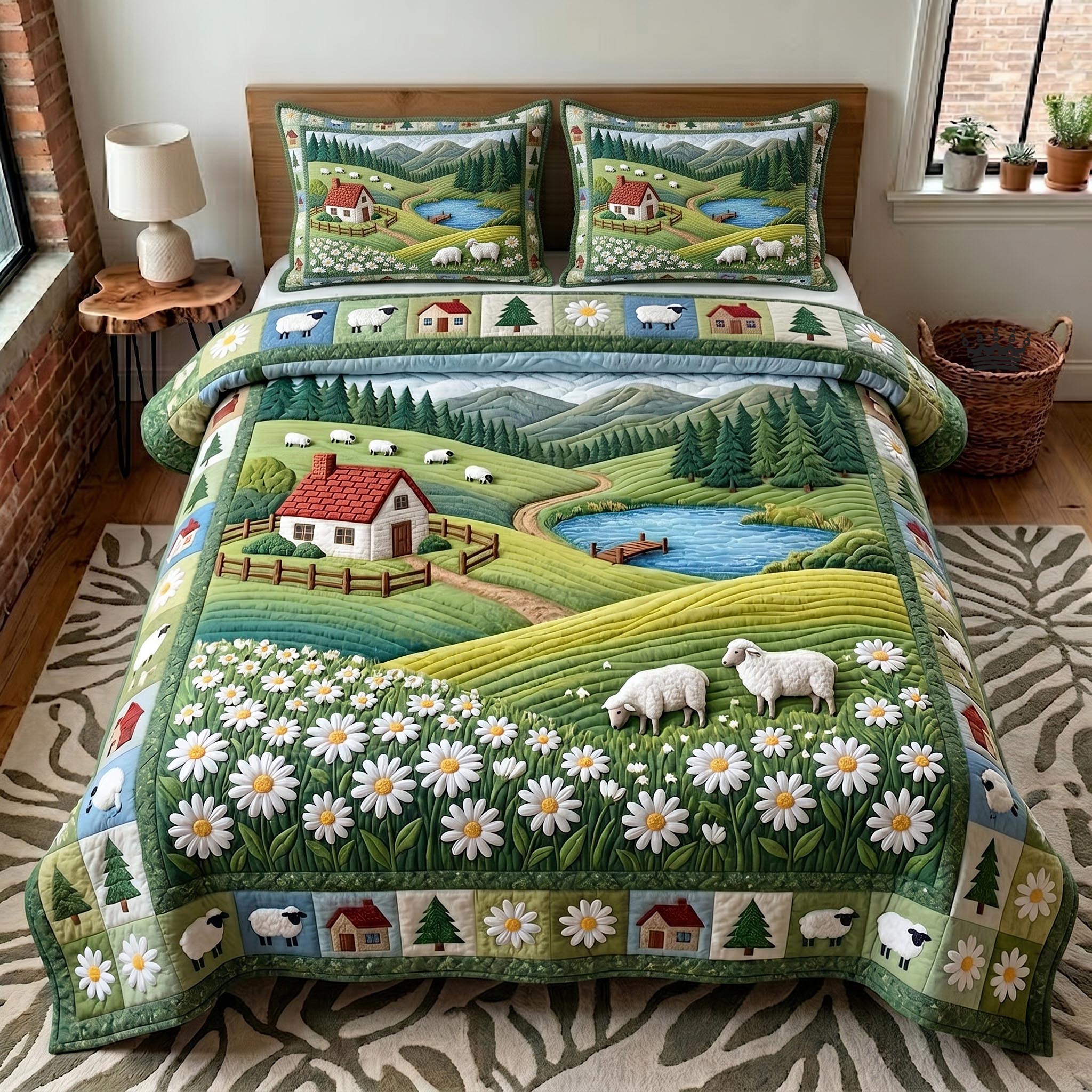 Blossom Meadow 3-Piece Quilted Bedding Set GFTOTP19275