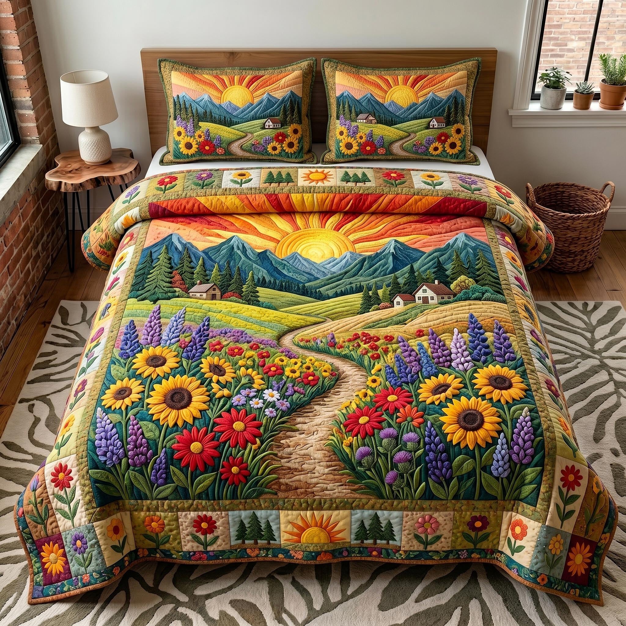 Blossom Meadow 3-Piece Quilted Bedding Set GFTOTP19277