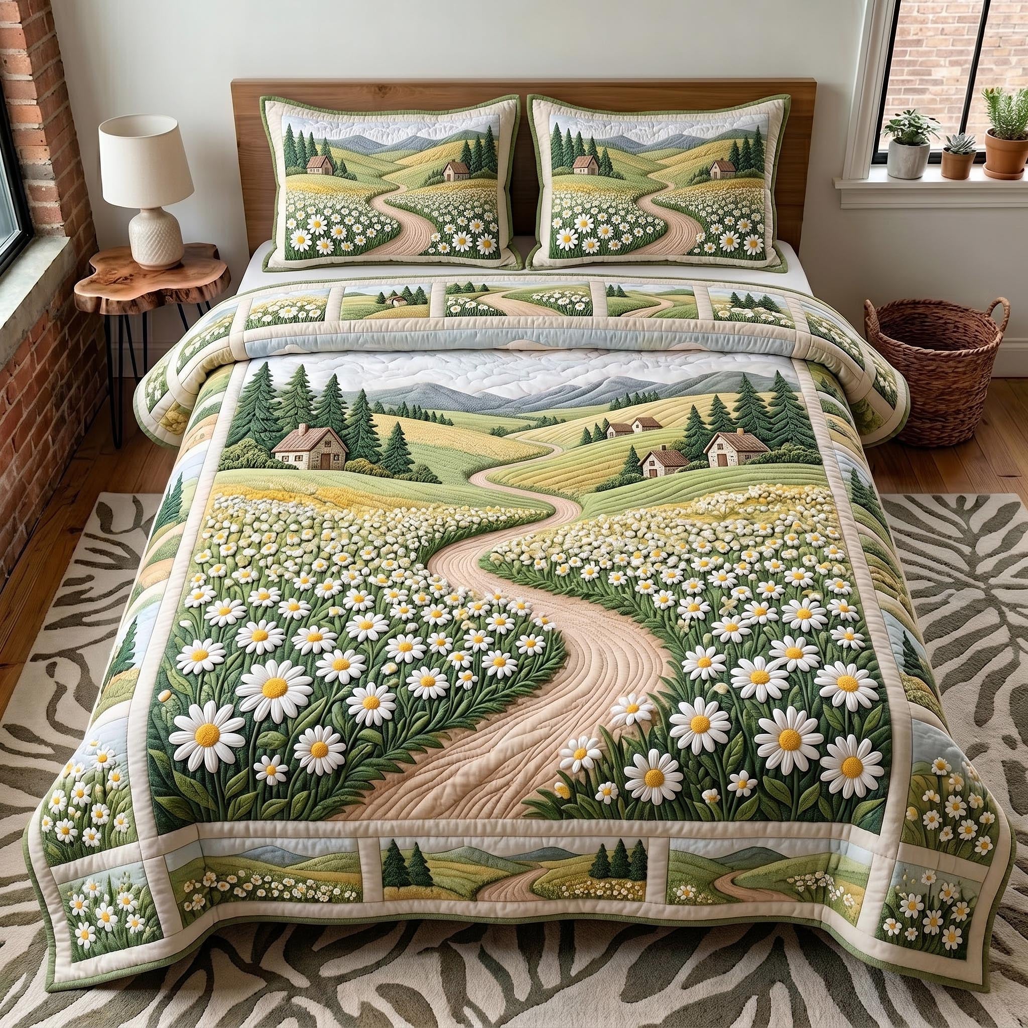 Blossom Meadow 3-Piece Quilted Bedding Set GFTOTP19278