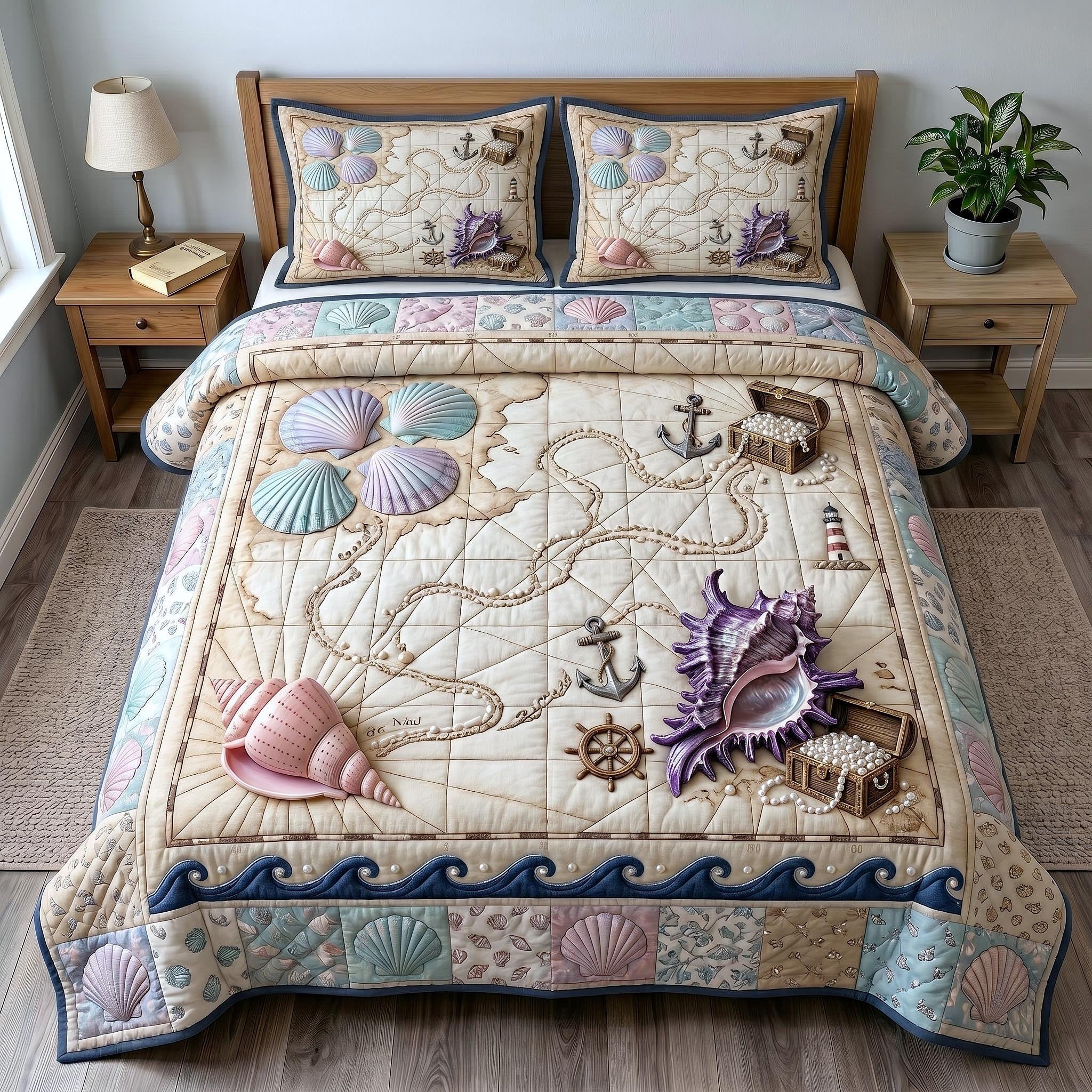 Coastal Whisper 3-Piece Quilted Bedding Set GFTOTP19305