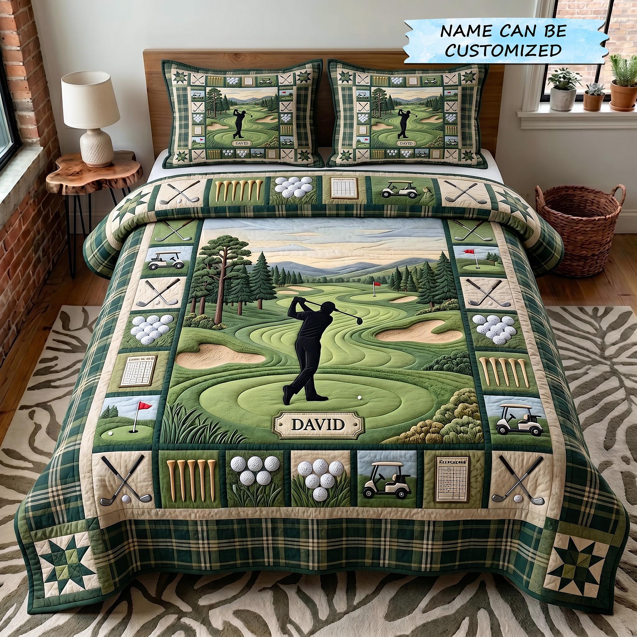 Swing Life 3-Piece Quilted Bedding Set QTCUZ GFTOTP19308