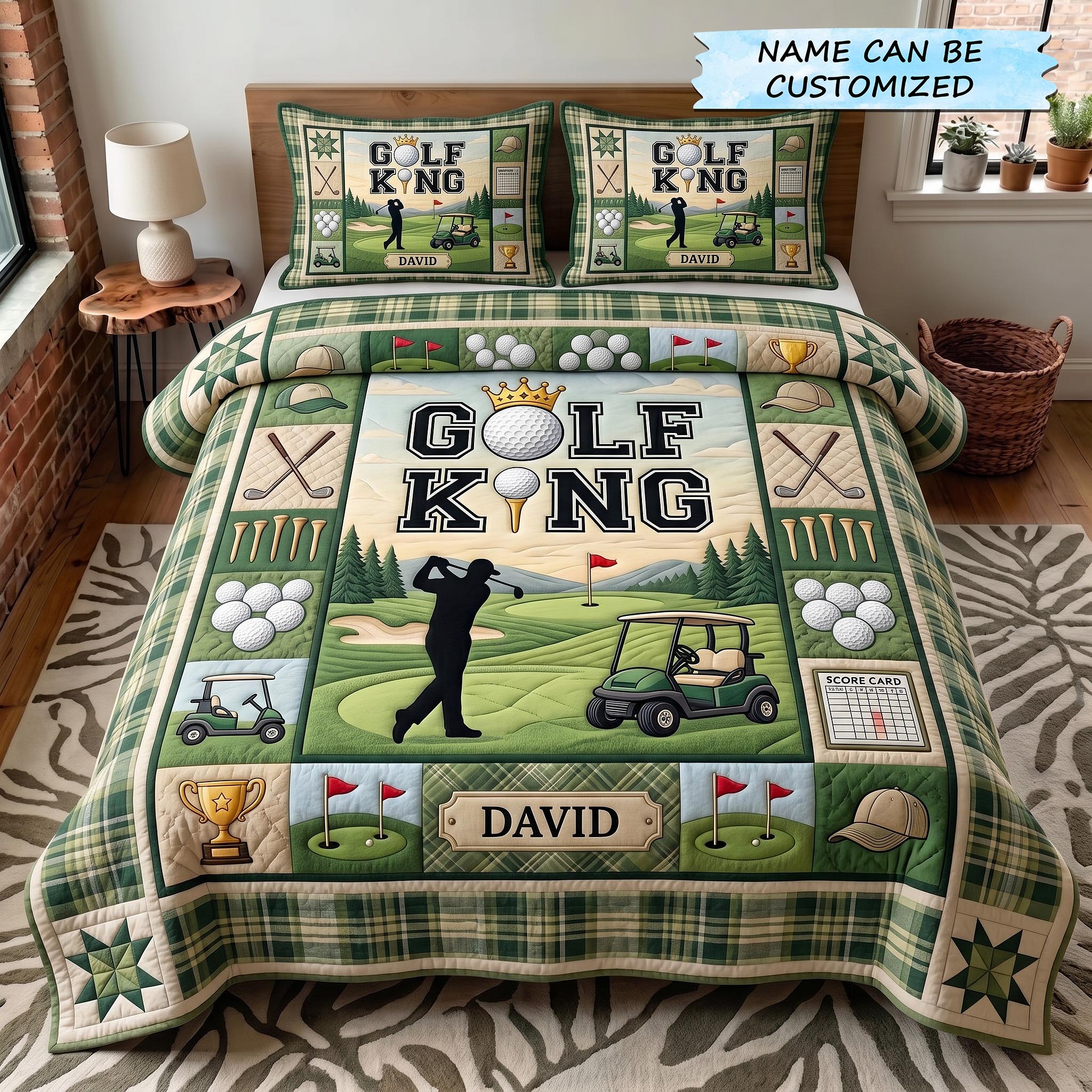 Swing Life 3-Piece Quilted Bedding Set QTCUZ GFTOTP19309