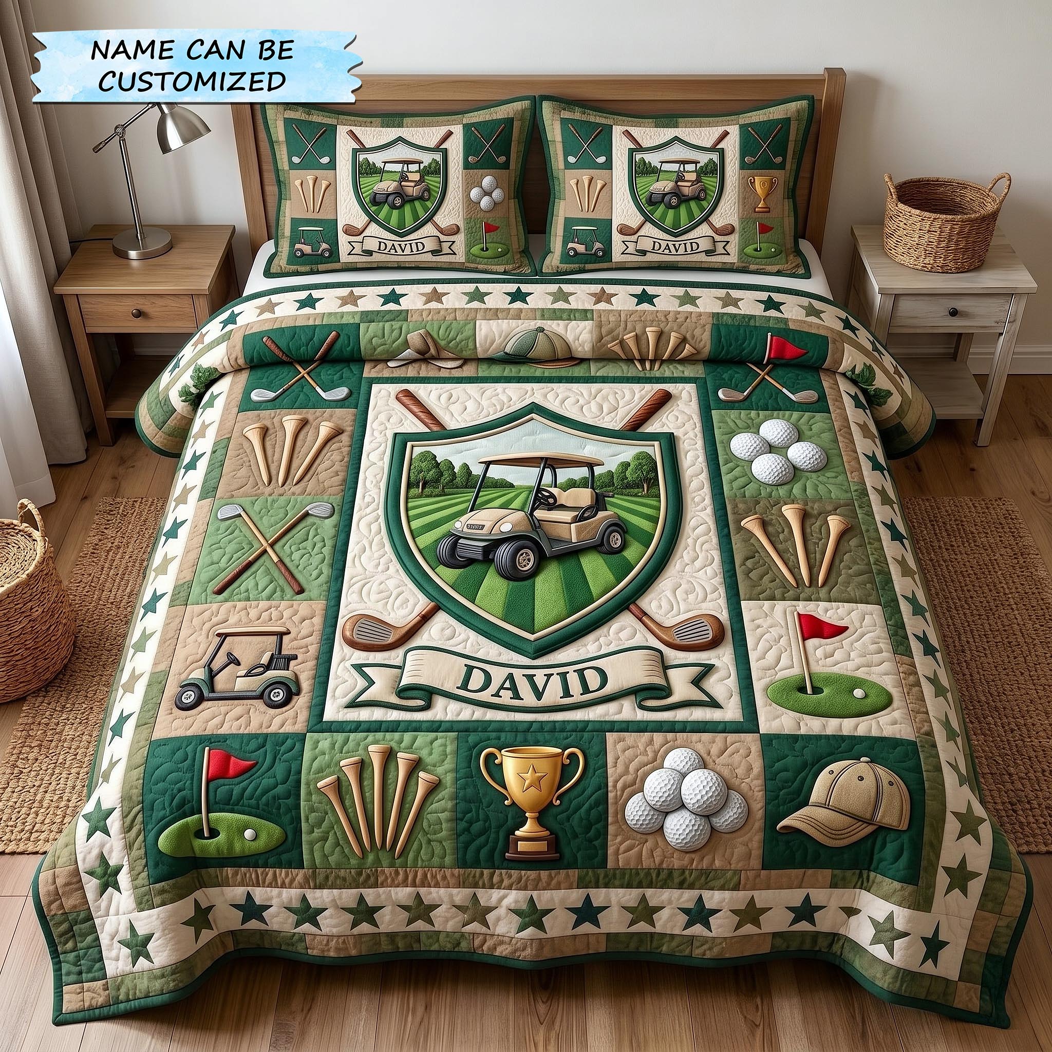 Swing Life 3-Piece Quilted Bedding Set QTCUZ GFTOTP19311