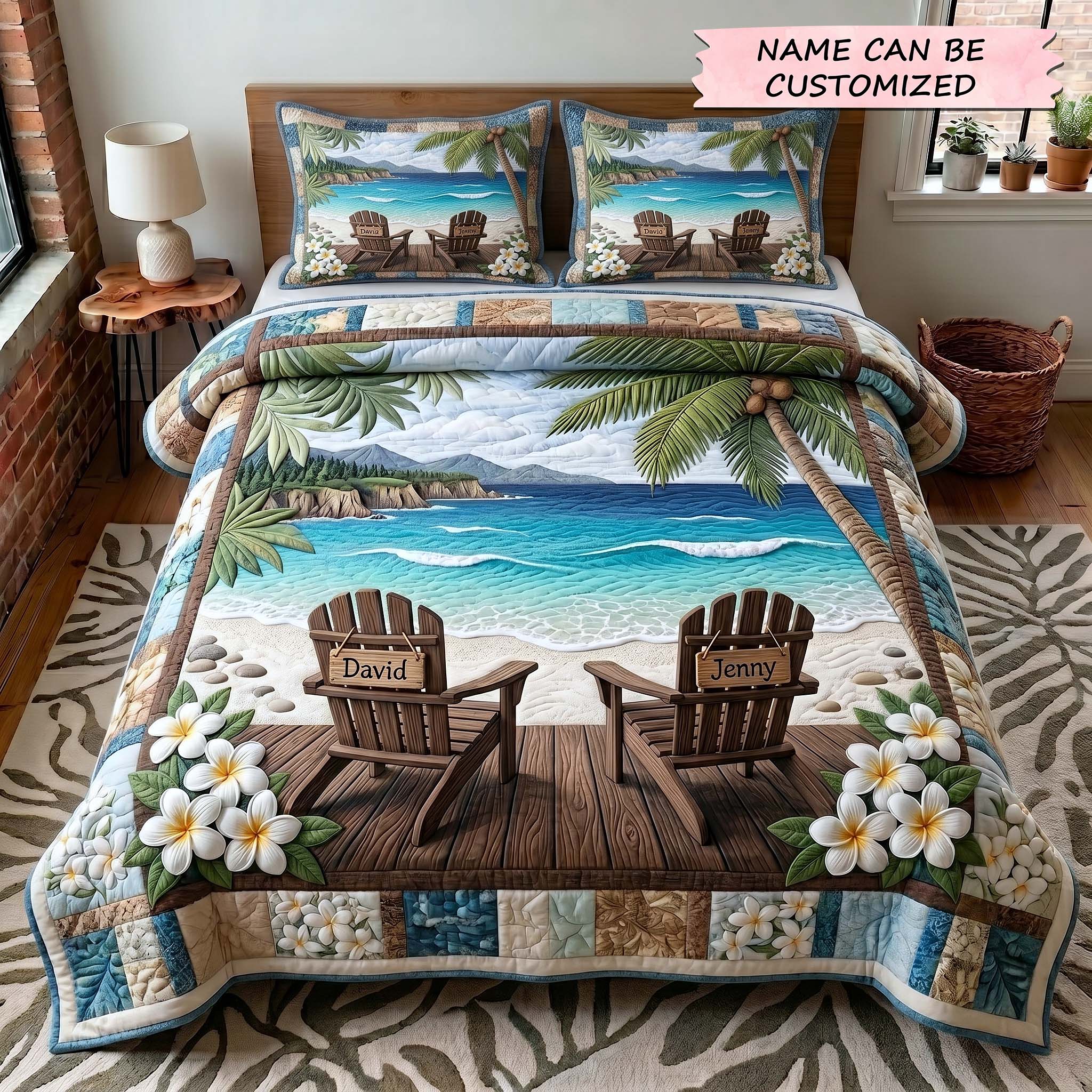 Seaside Together 3-Piece Quilted Bedding Set QTCUZ GFTOTP19335