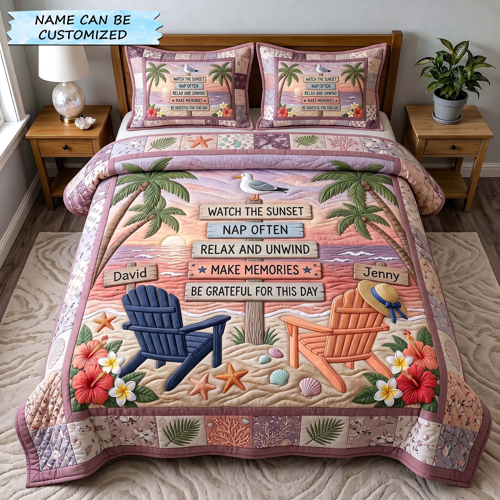Seaside Together 3-Piece Quilted Bedding Set QTCUZ GFTOTP19337