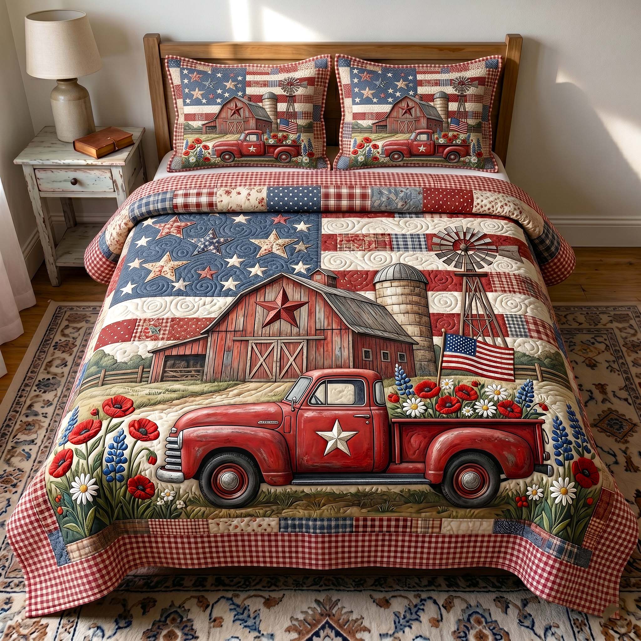 Patriotic Homestead 3-Piece Quilted Bedding Set GFTOTP19400
