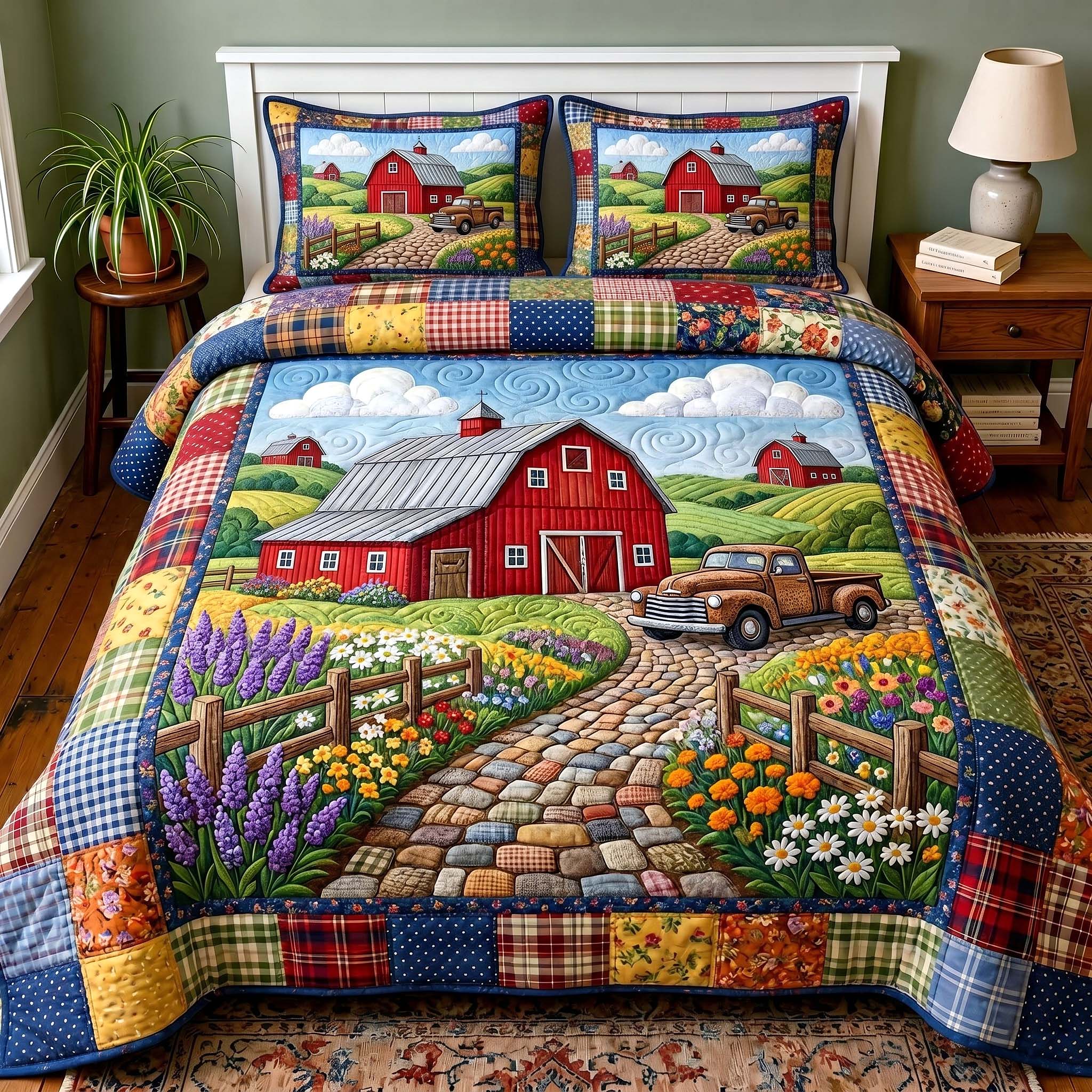Rustic Homestead 3-Piece Quilted Bedding Set GFTOTP19403