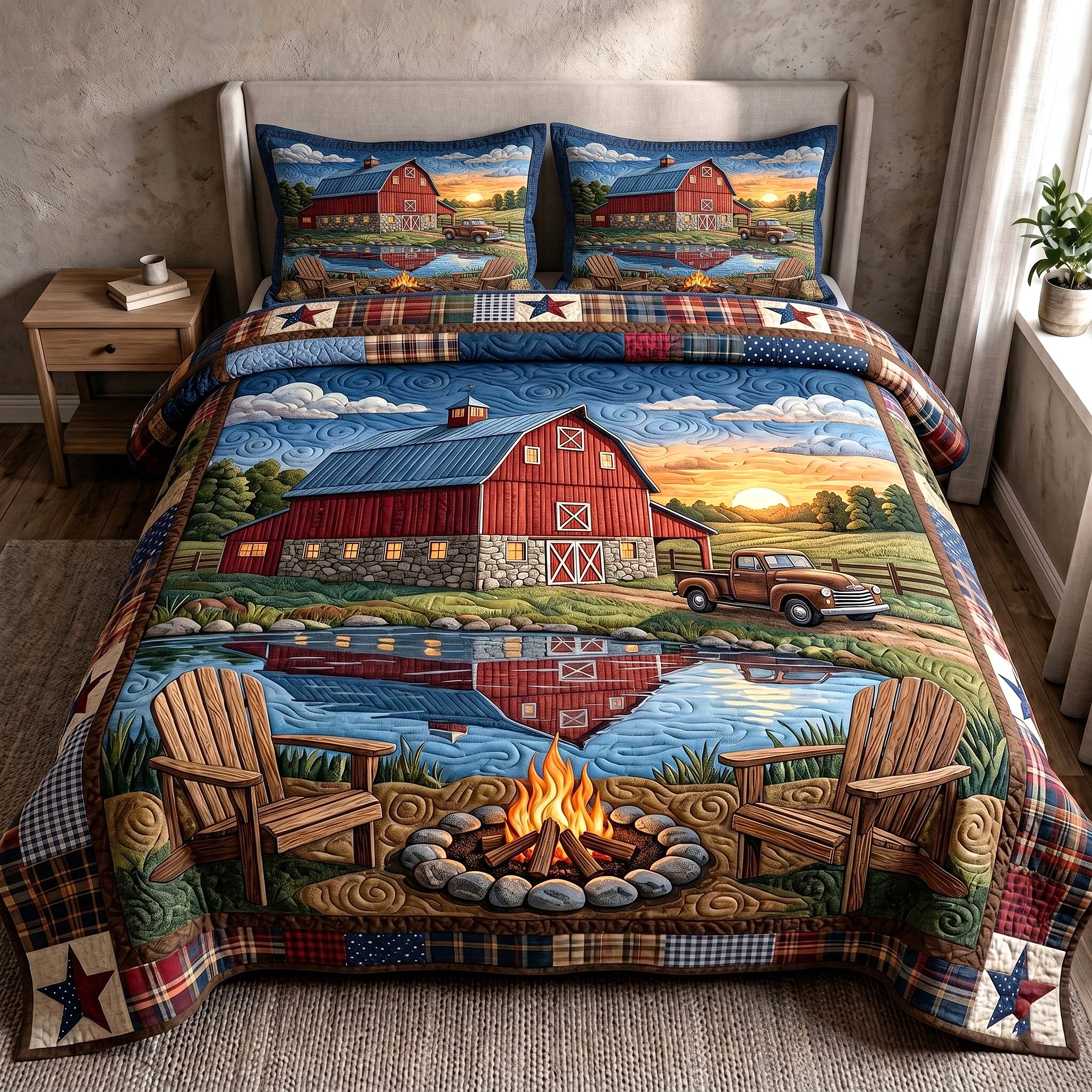 Rustic Homestead 3-Piece Quilted Bedding Set GFTOTP19404