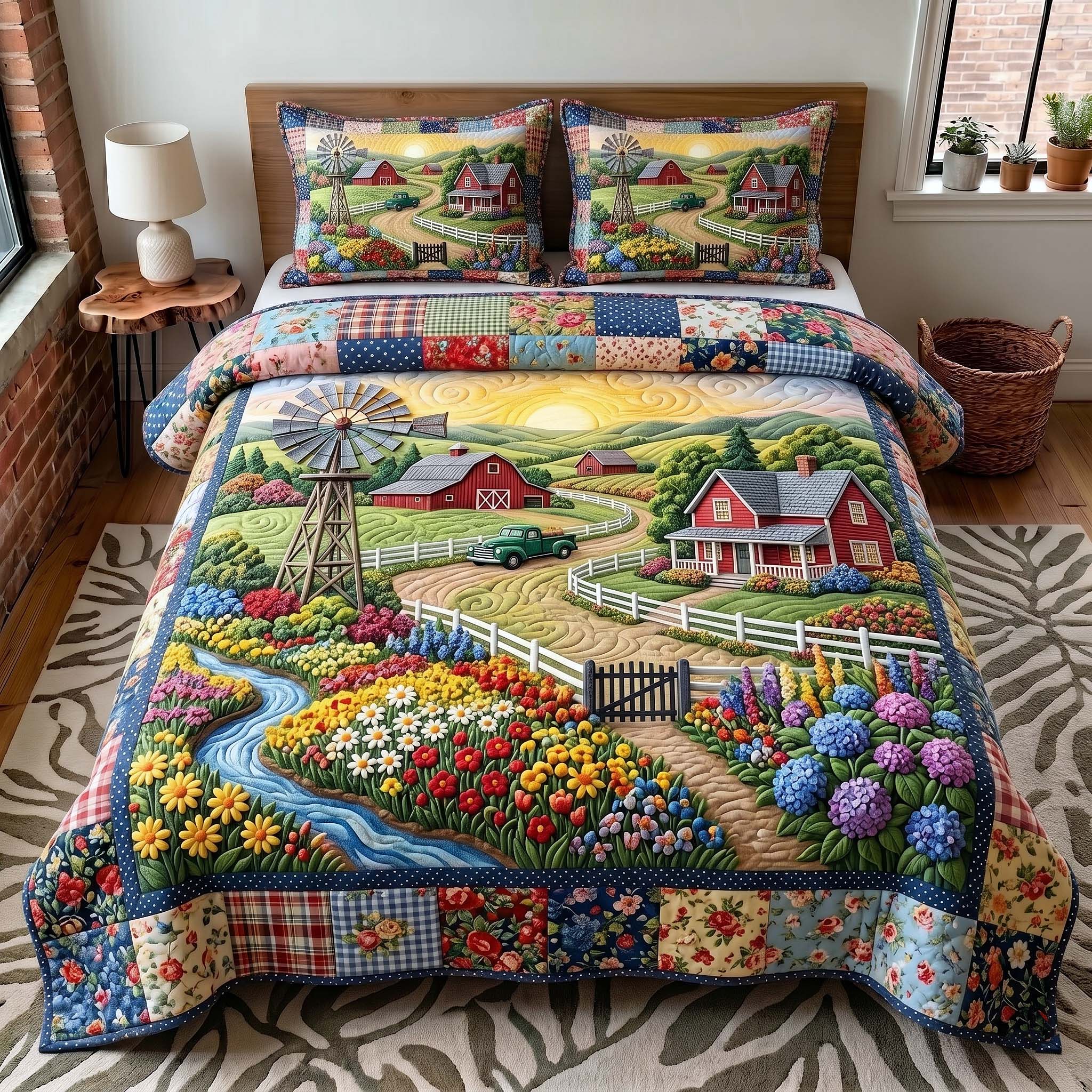 Rustic Homestead 3-Piece Quilted Bedding Set GFTOTP19405