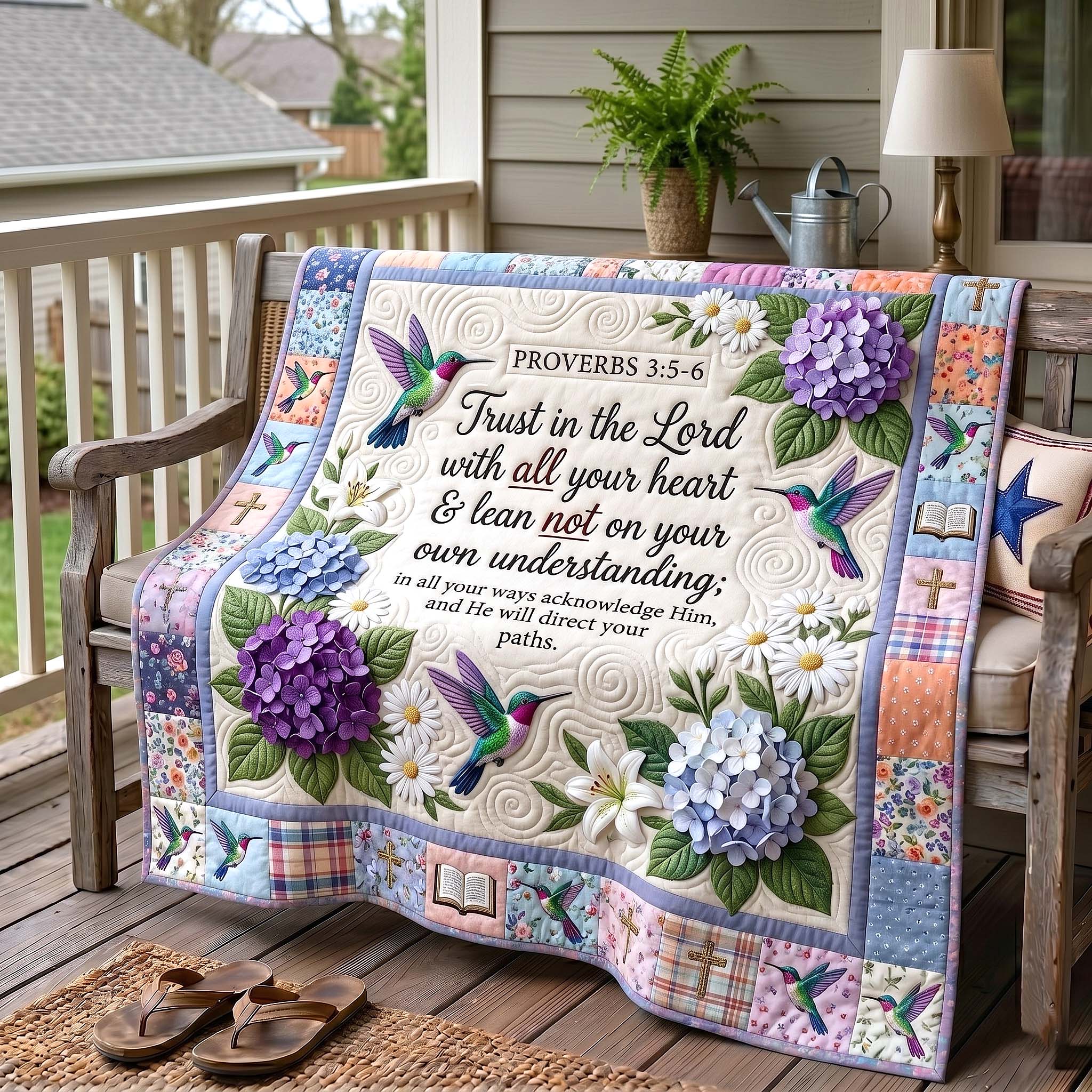 Blessed Blooms Quilted Blanket GFTOTP19427