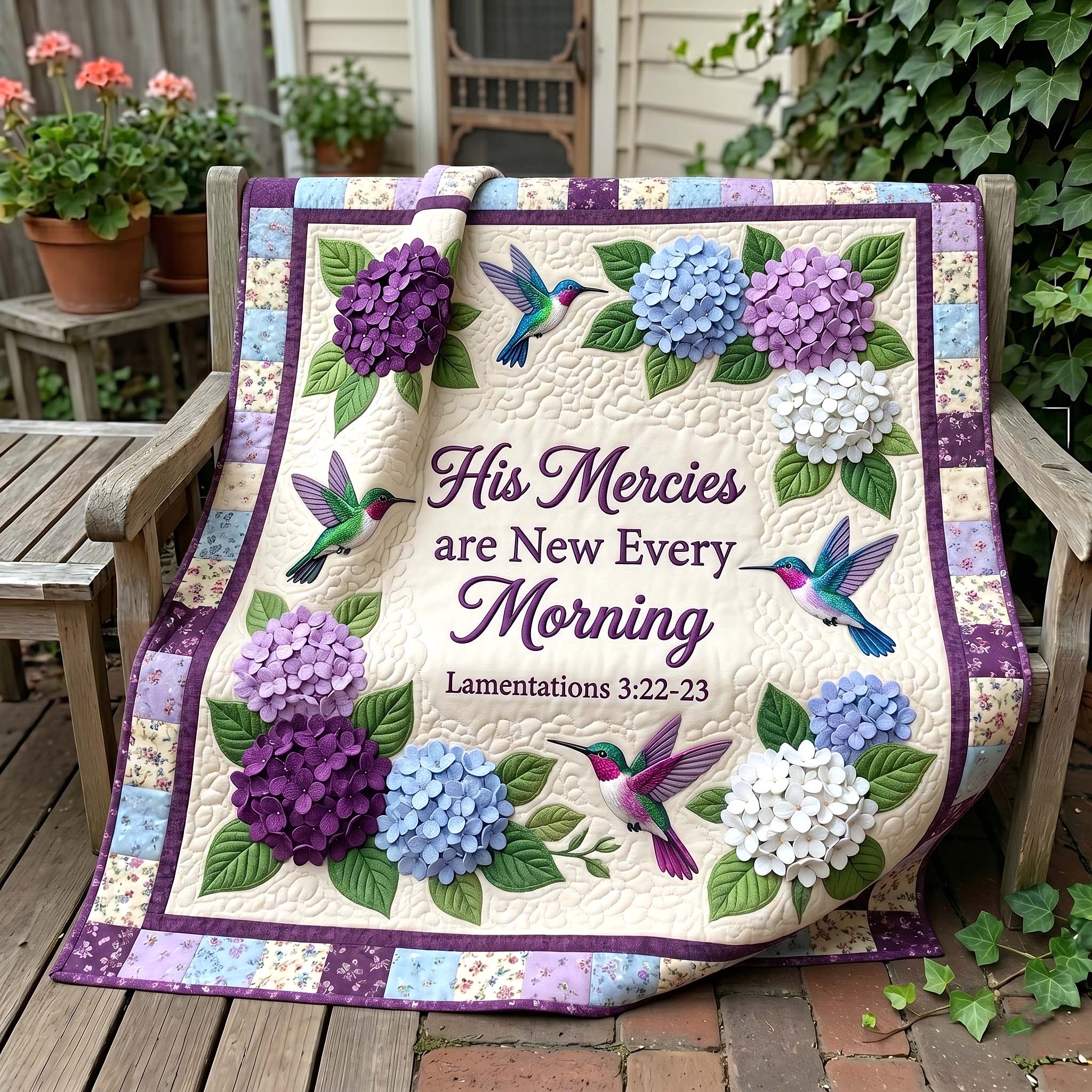 Blessed Blooms Quilted Blanket GFTOTP19430