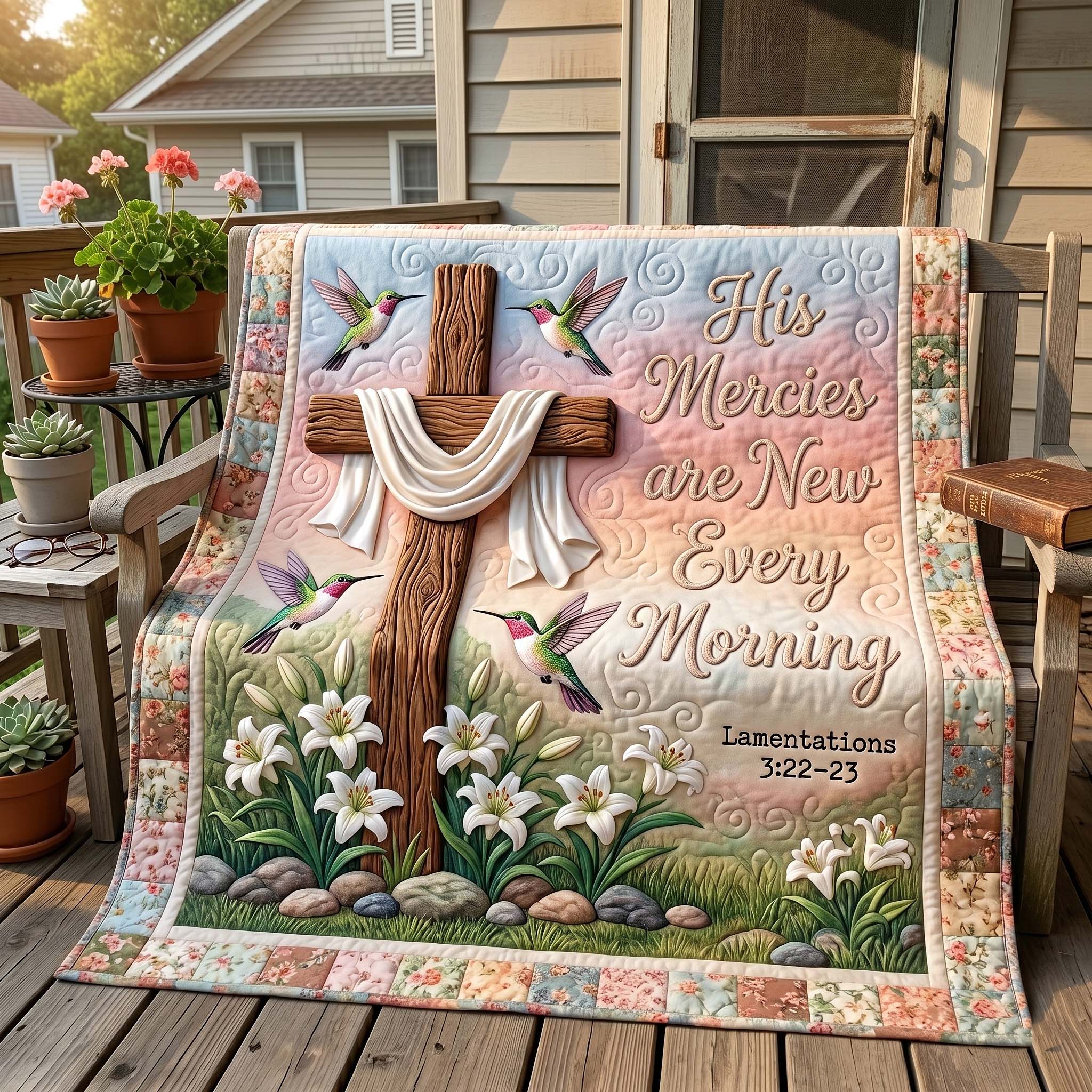 Blessed Blooms Quilted Blanket GFTOTP19431