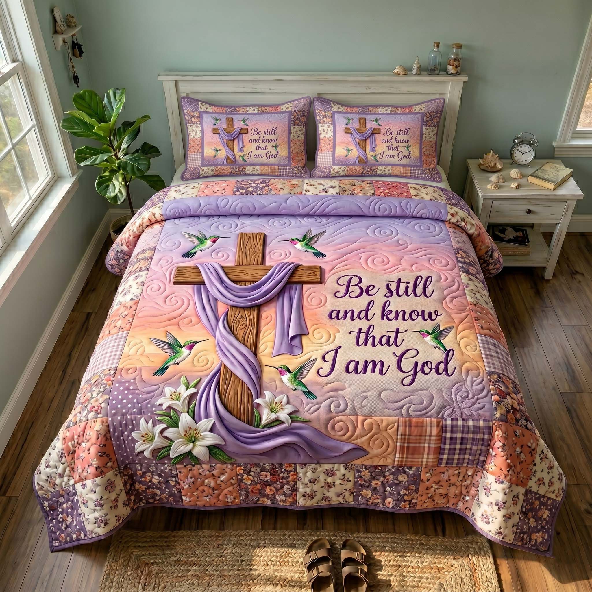 Faith Blossoms 3-Piece Quilted Bedding Set GFTOTP19458