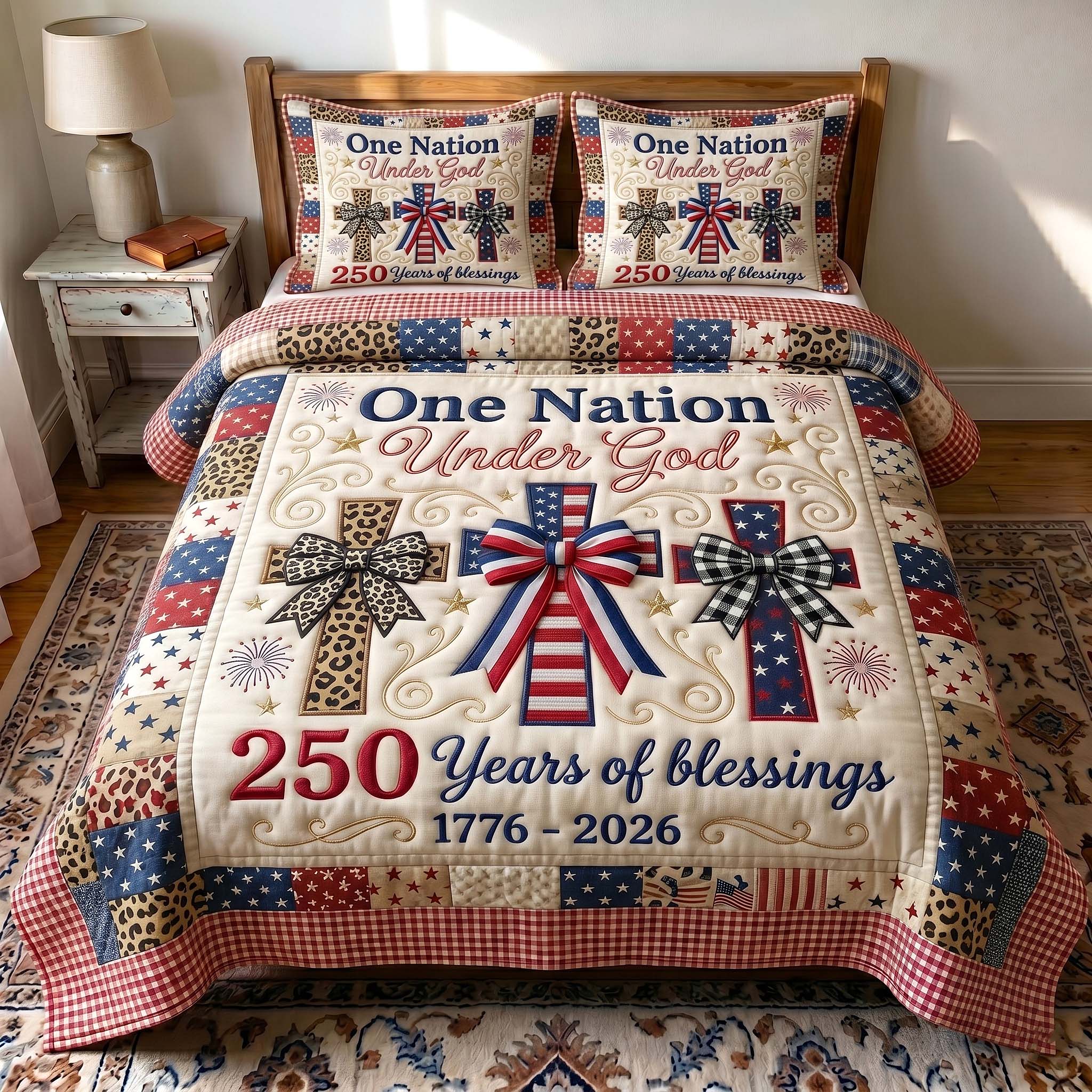 Faith Liberty 3-Piece Quilted Bedding Set GFTOTP19500