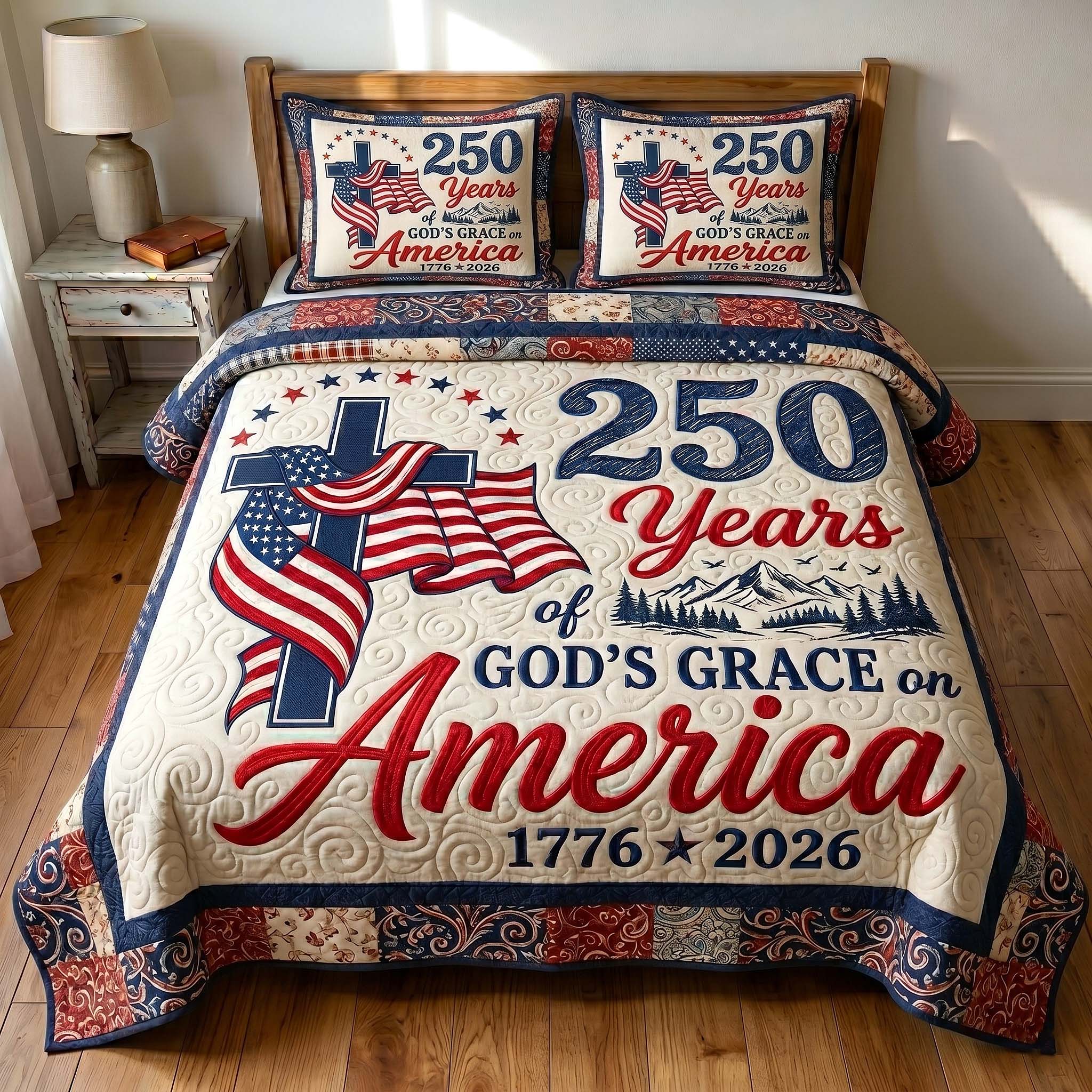 Faith Liberty 3-Piece Quilted Bedding Set GFTOTP19502