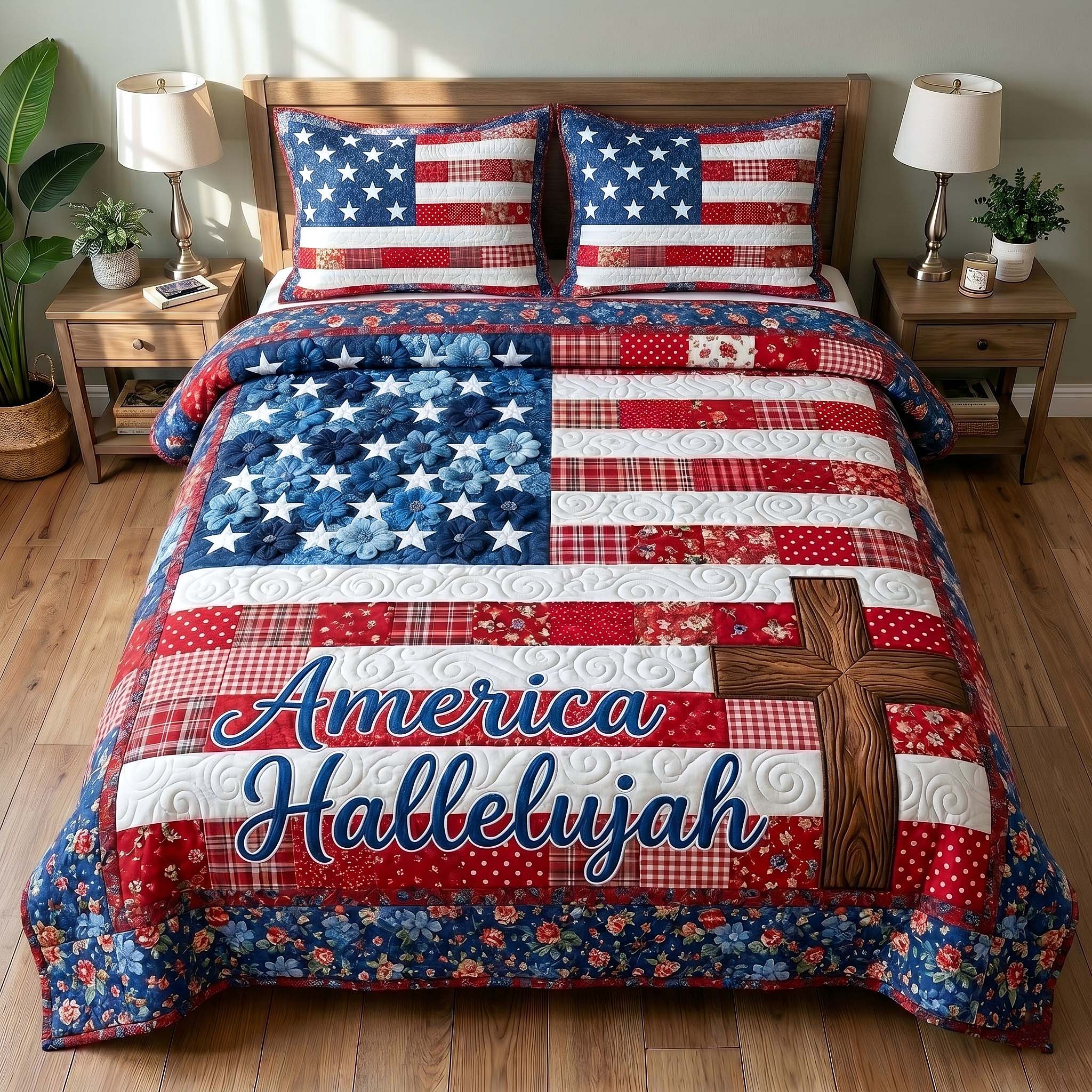 Faith Liberty 3-Piece Quilted Bedding Set GFTOTP19504