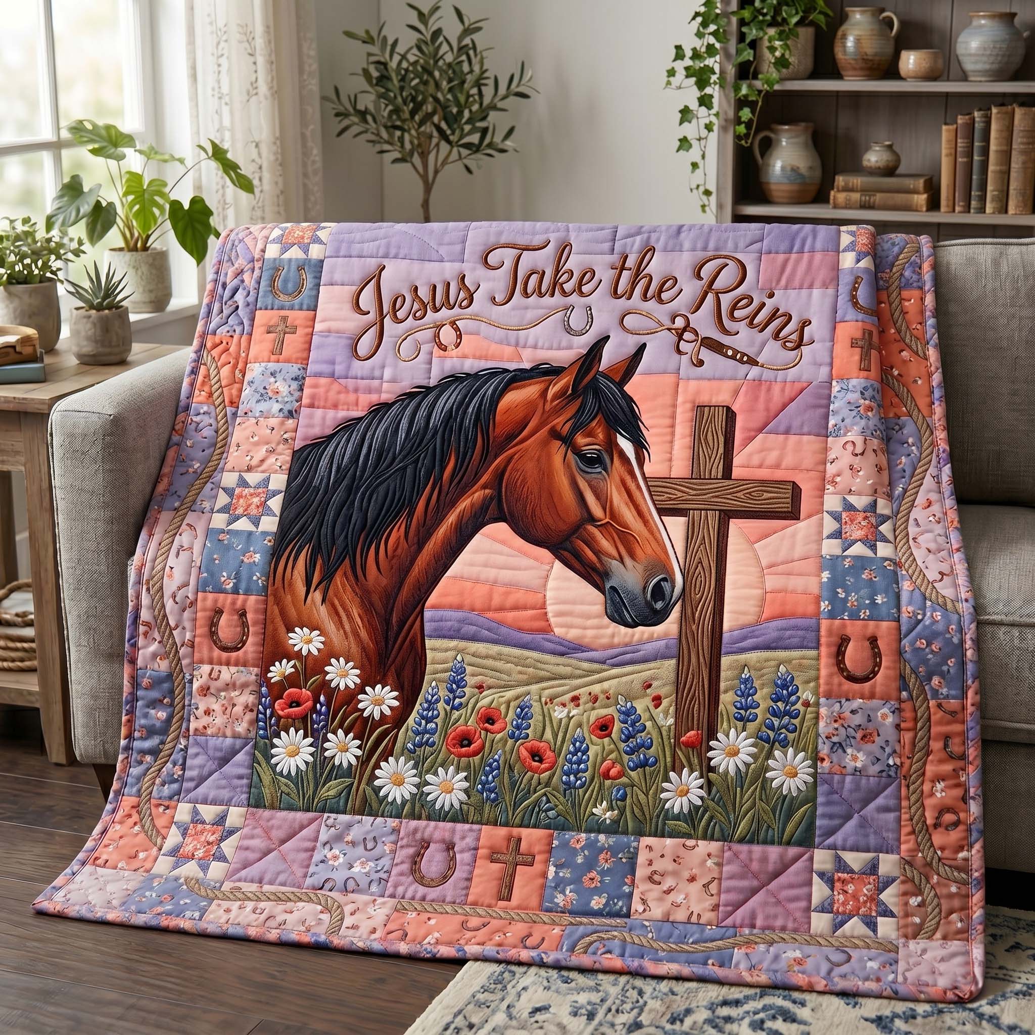 Faithful Stallion Quilted Blanket GFTOTP19589