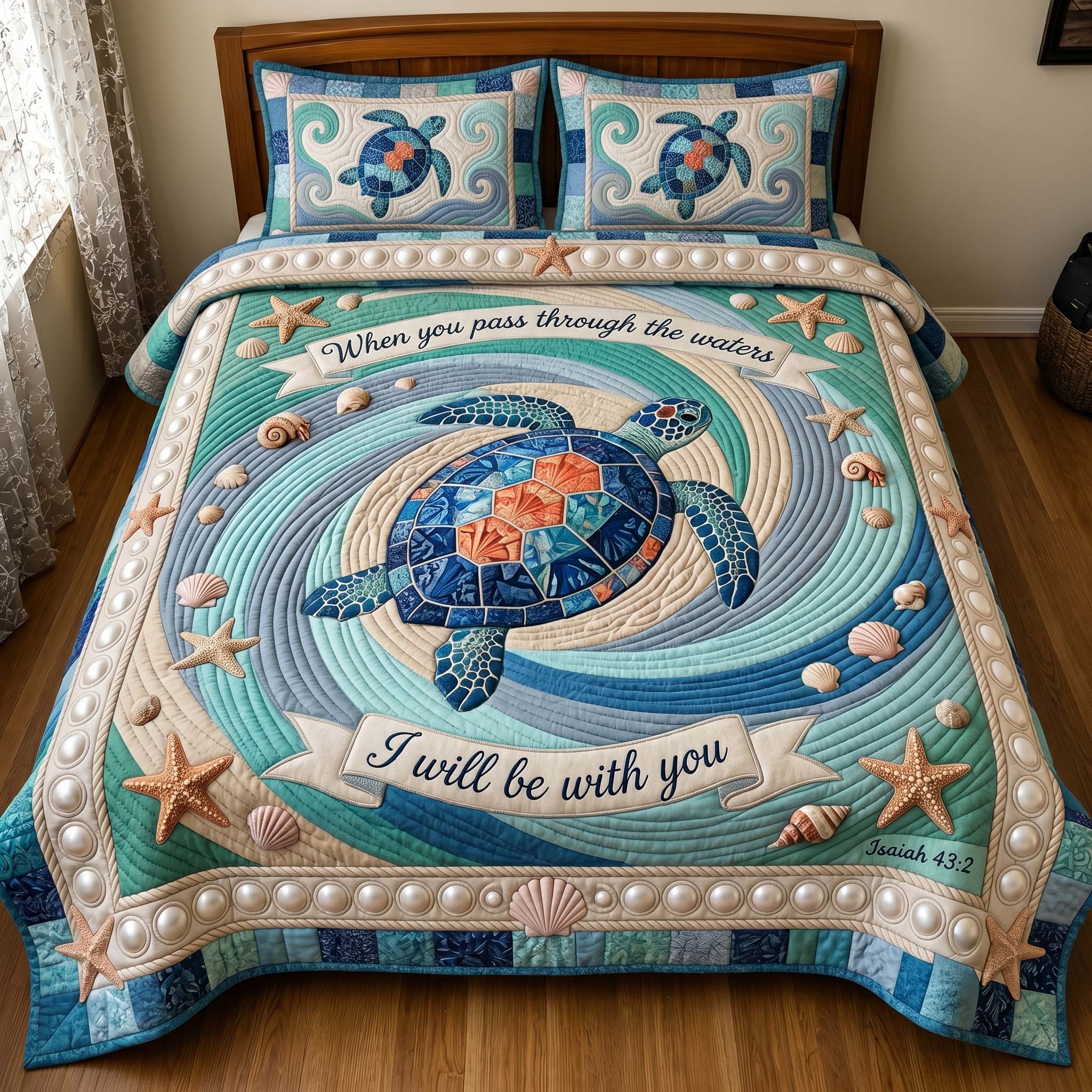 Turtle Grace 3-Piece Quilted Bedding Set GFTOTP19599