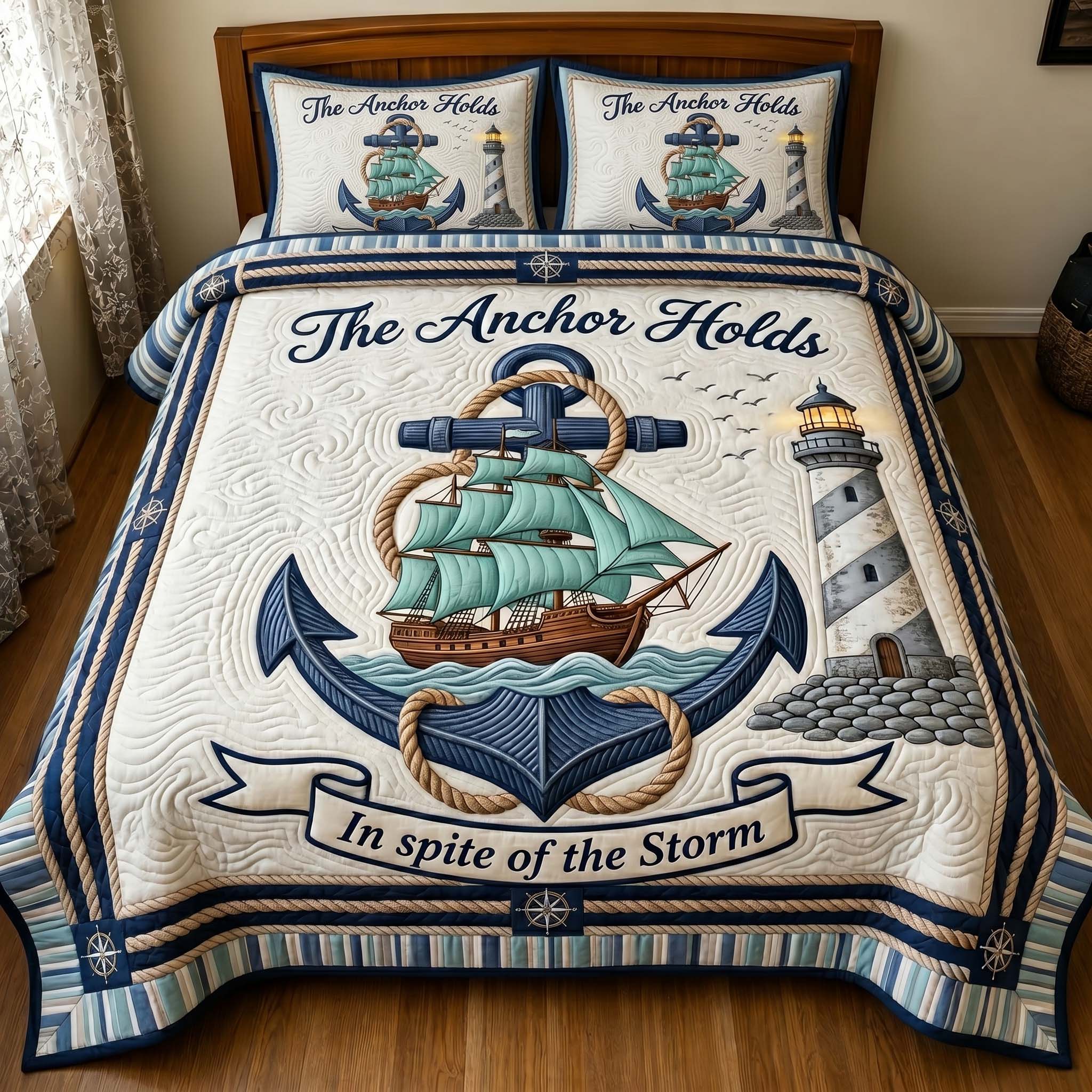 Ocean Grace 3-Piece Quilted Bedding Set GFTOTP19602