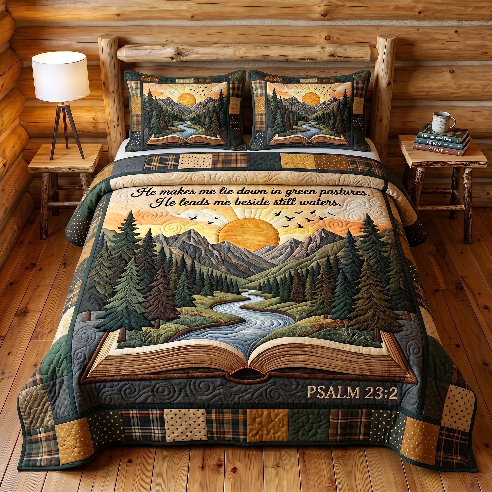 Faithful Forest 3-Piece Quilted Bedding Set GFTOTP19604