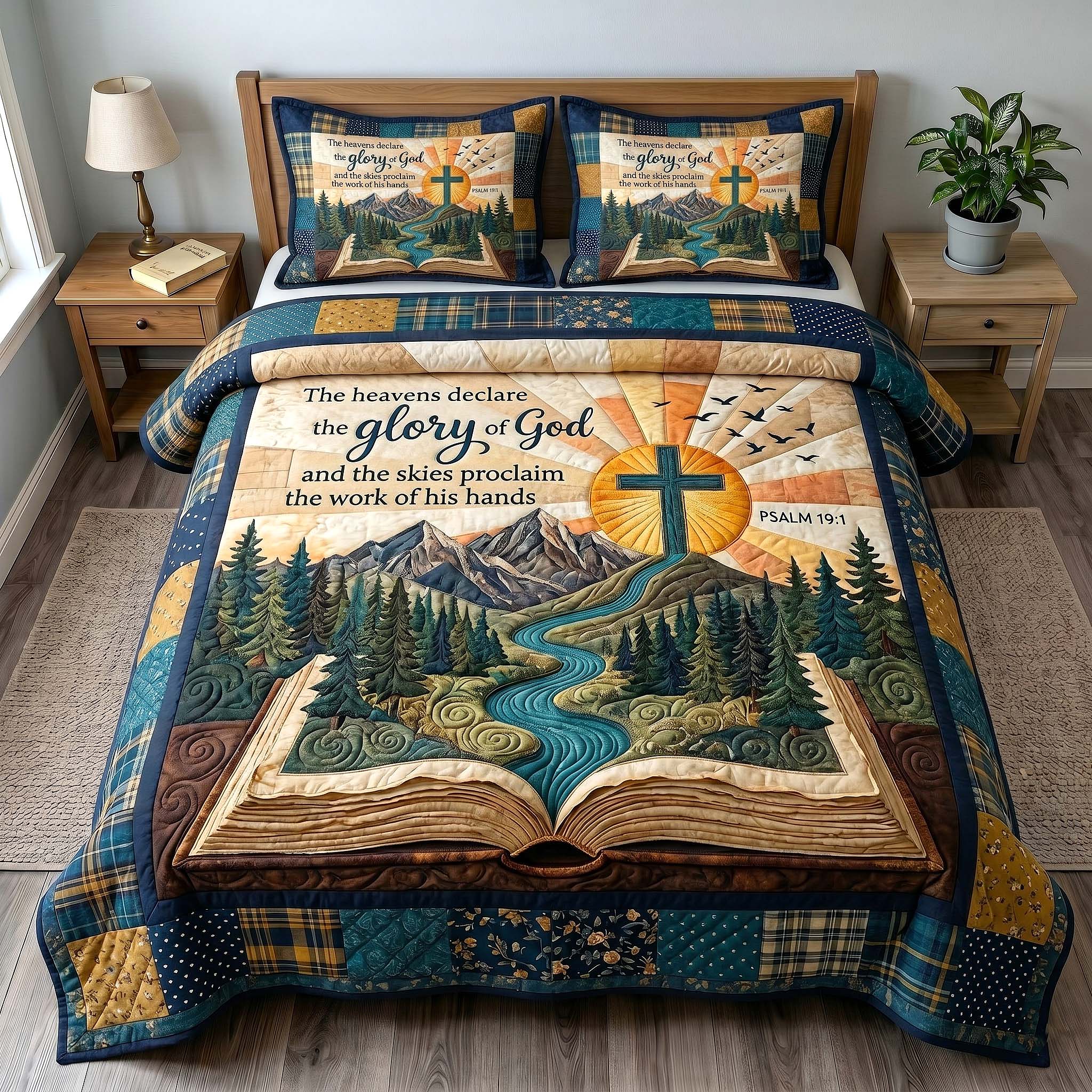 Faithful Forest 3-Piece Quilted Bedding Set GFTOTP19606