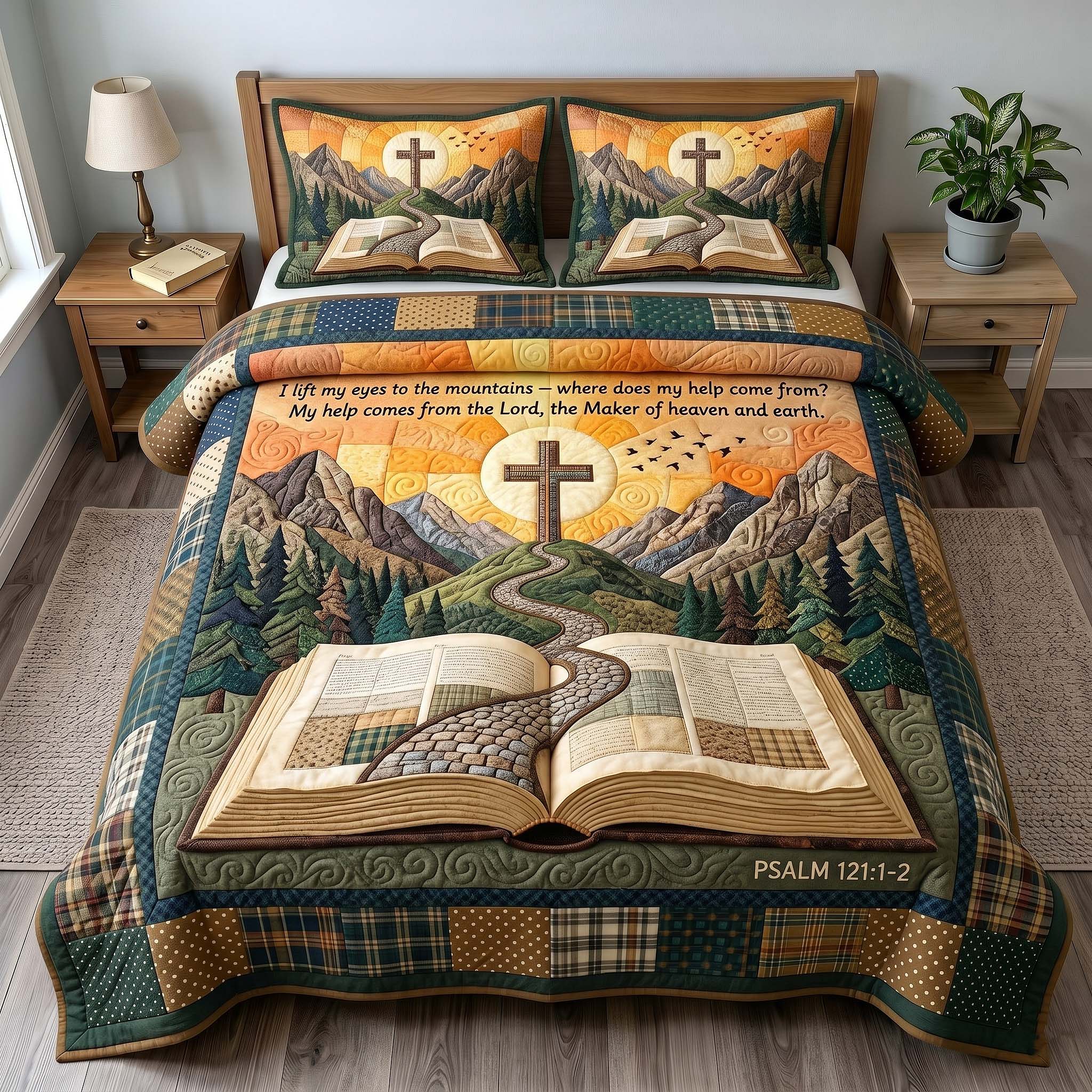 Faithful Forest 3-Piece Quilted Bedding Set GFTOTP19607