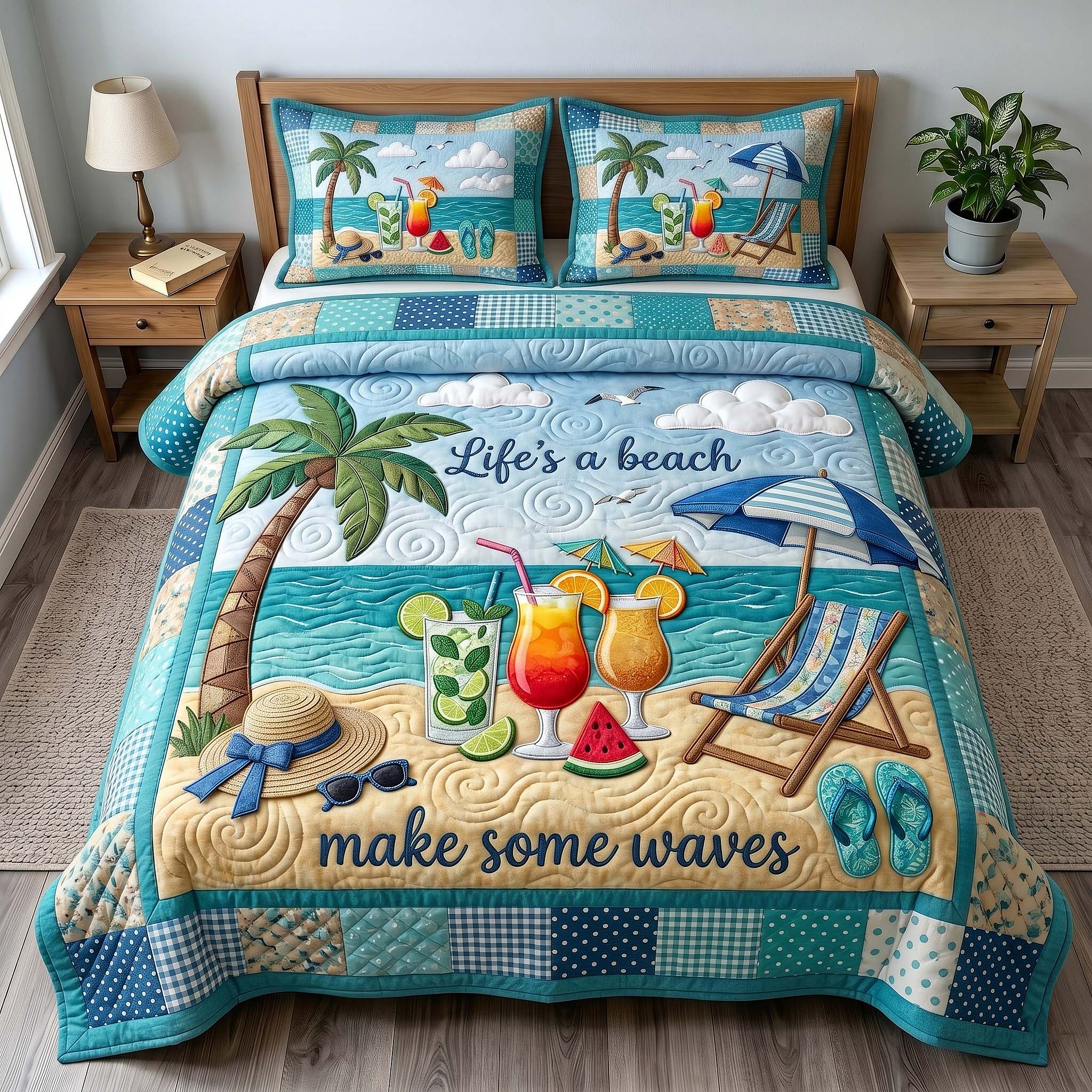 Summer Escape 3-Piece Quilted Bedding Set GFTOTP19610