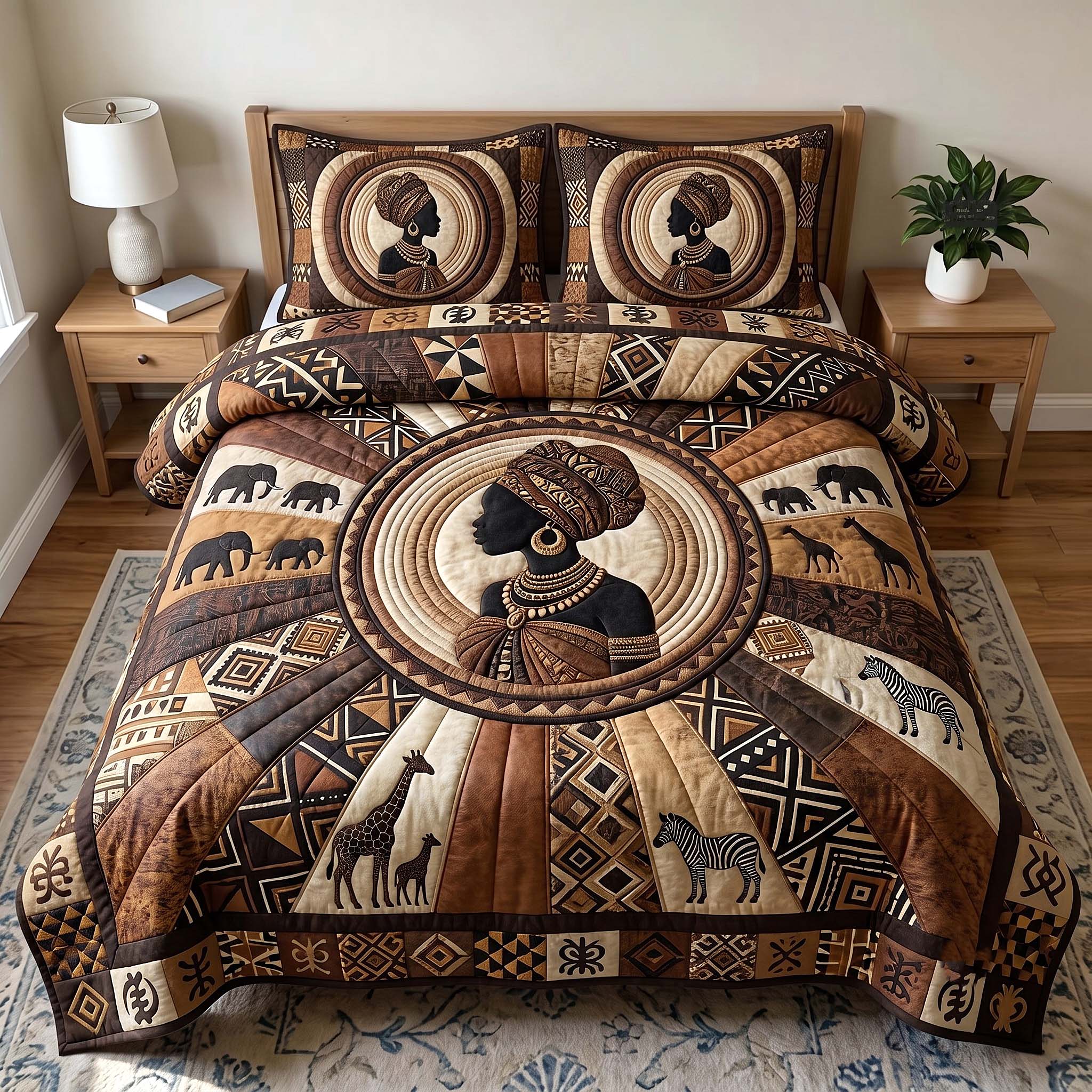 Golden Queen 3-Piece Quilted Bedding Set GFTOTP19662