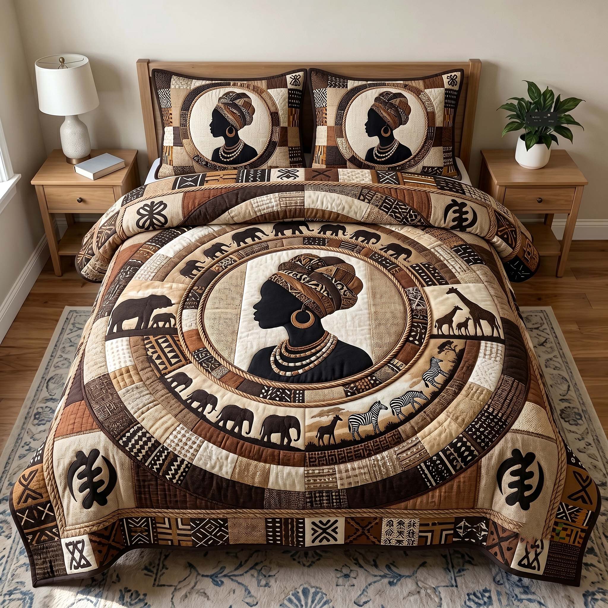 Golden Queen 3-Piece Quilted Bedding Set GFTOTP19663