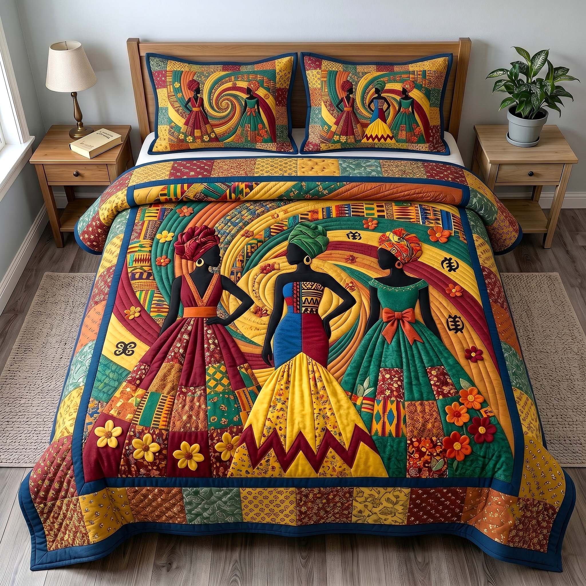 Golden Queen 3-Piece Quilted Bedding Set GFTOTP19665