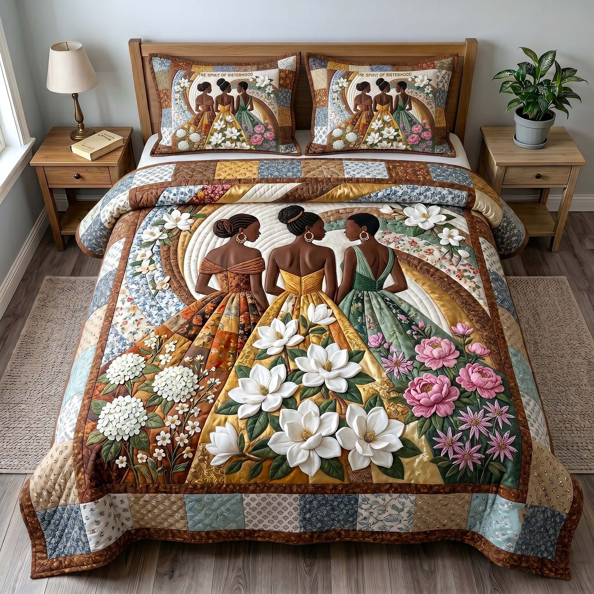 Golden Queen 3-Piece Quilted Bedding Set GFTOTP19666