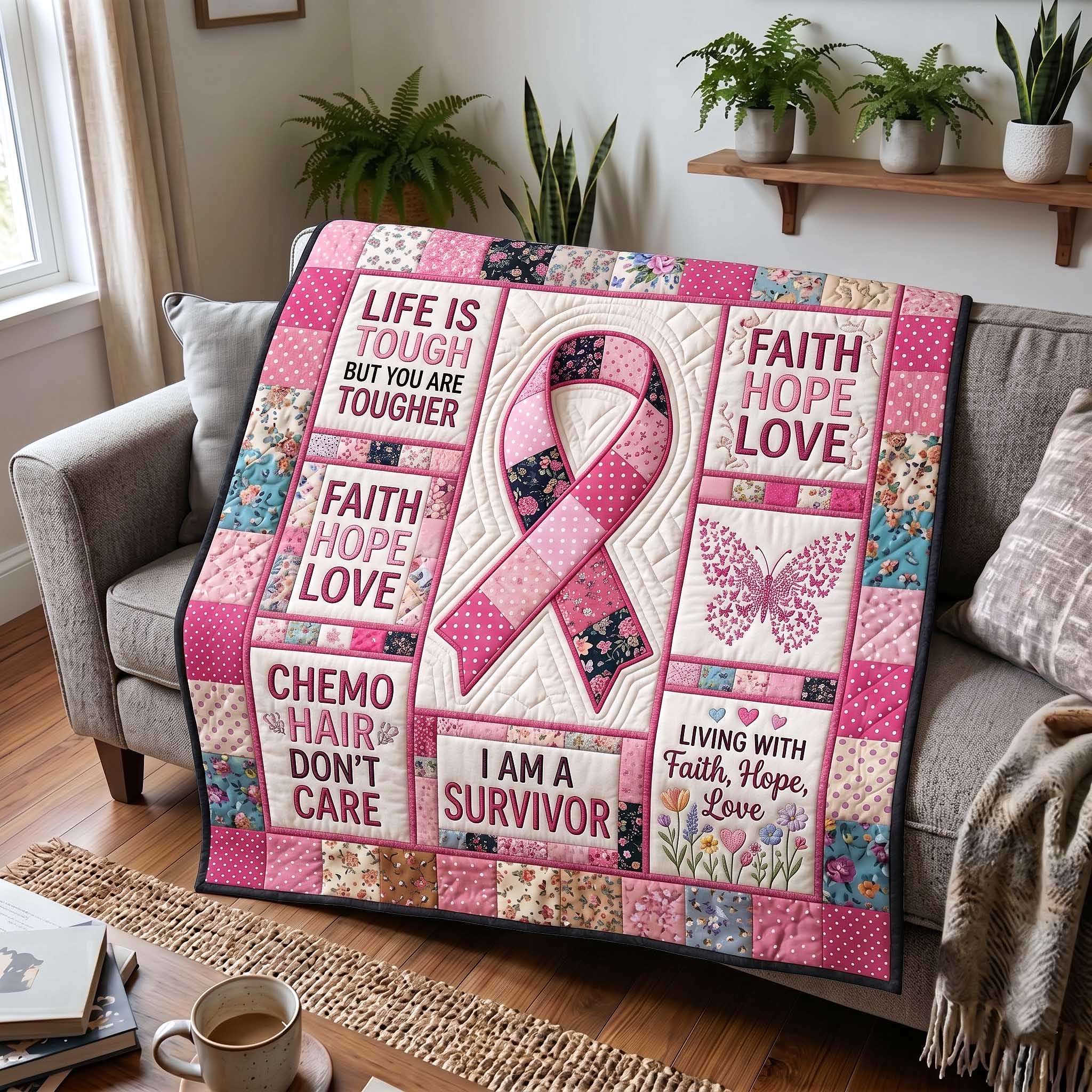 Pink Strength Quilted Blanket GFTOTP19853